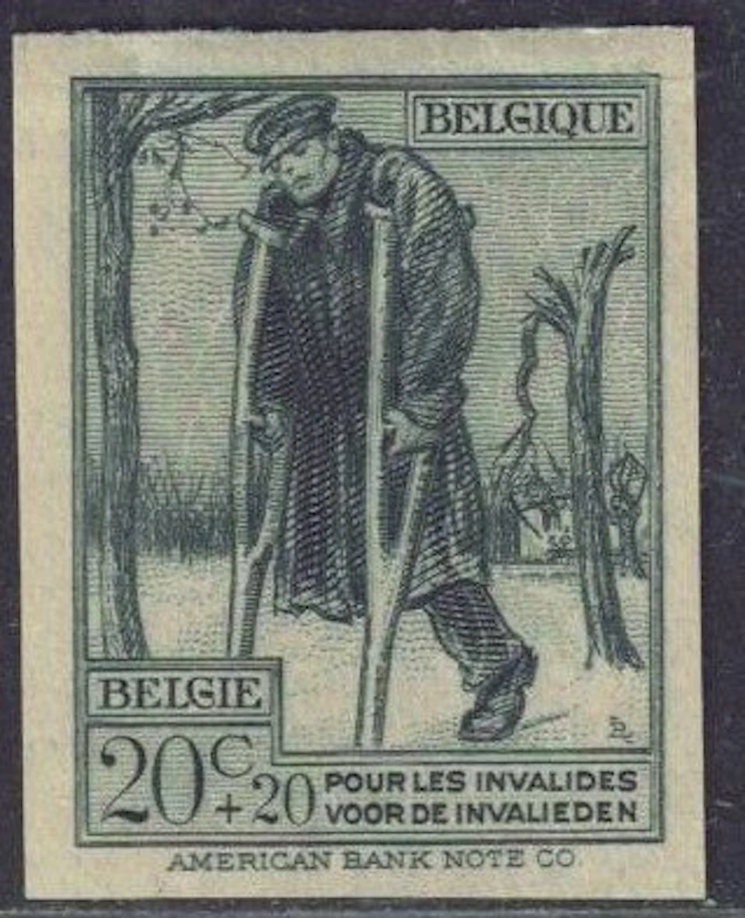 Belgium 1923 - For the war invalids, toothless, with gum. - OBP 220