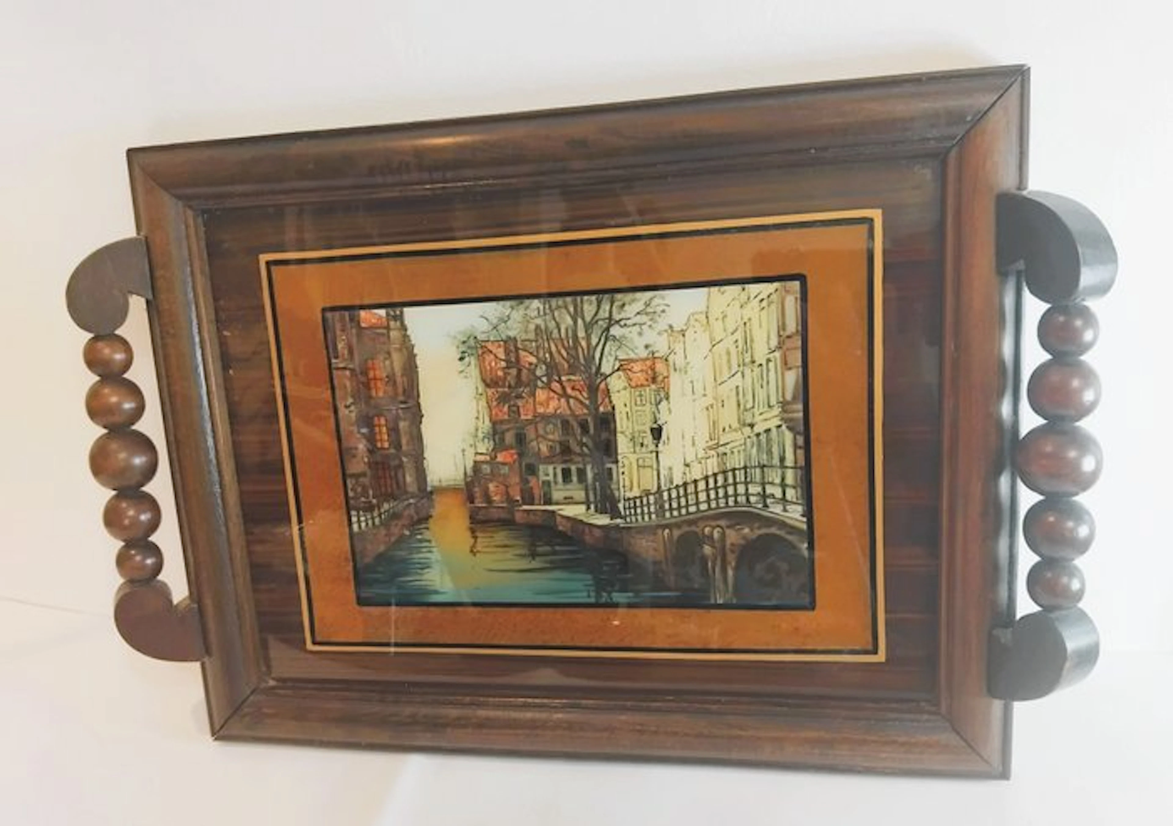 Decorative tray - Plateau de service vintage avec...