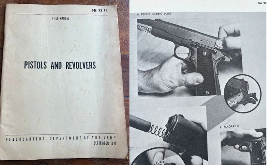 Rare US Army M1911 Colt Pistol /Revolver Manual - PISTOLS...