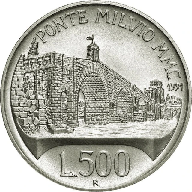 Italy. 500 Lire 1991 "2100 anni dell' edificazione di...