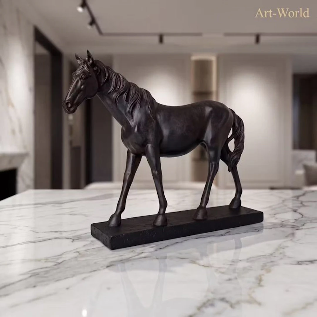 Statue, Lopend paard (Zonder Minimumprijs) - 24 cm - Resin