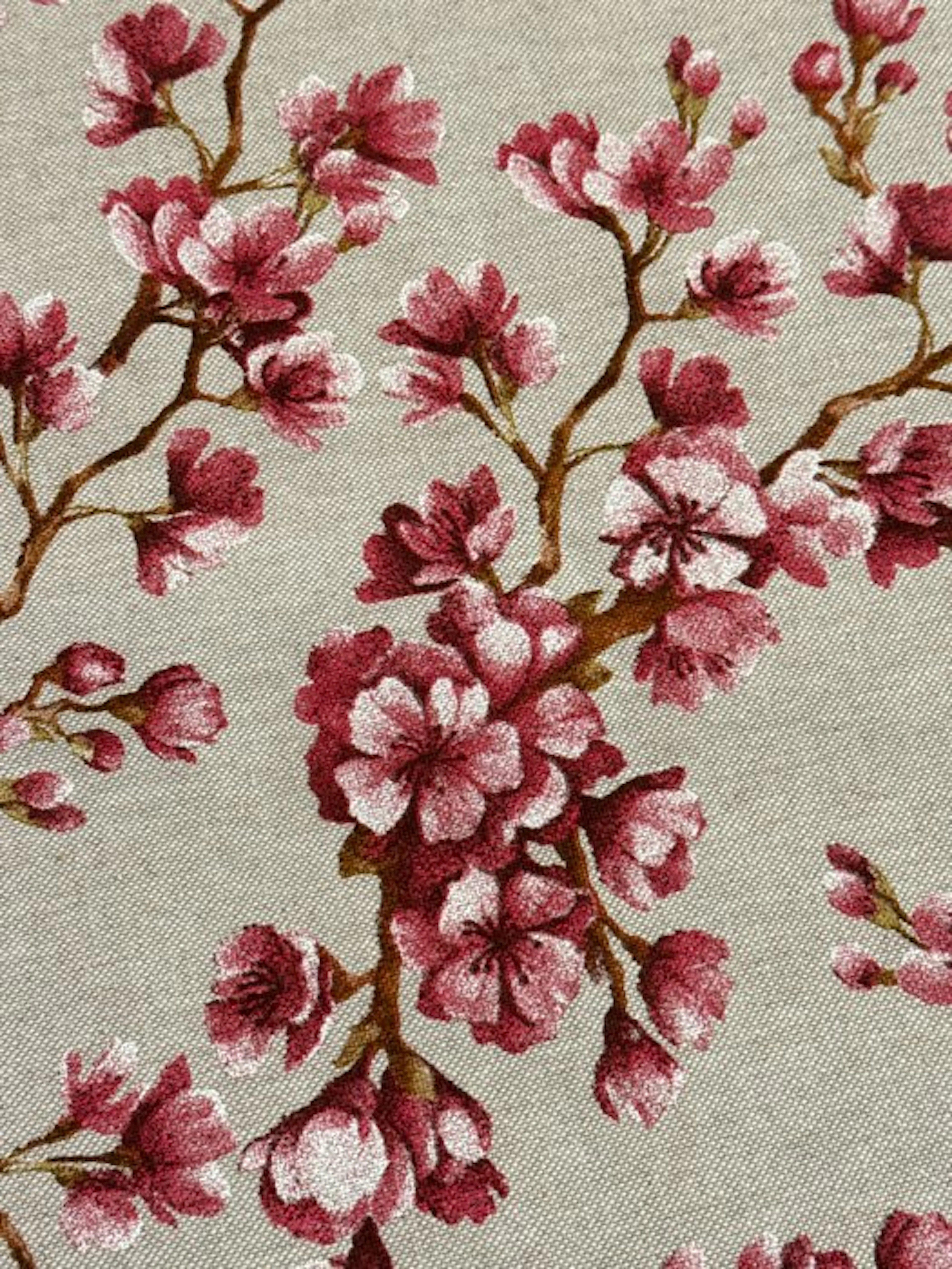 Large canapone tablecloth with watercolor almond blossoms