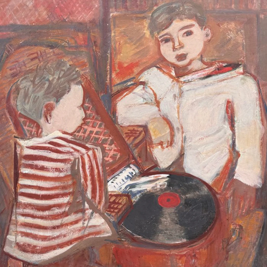 Henry Simon (1910-1987) - Portrait Enfants autour d’un...