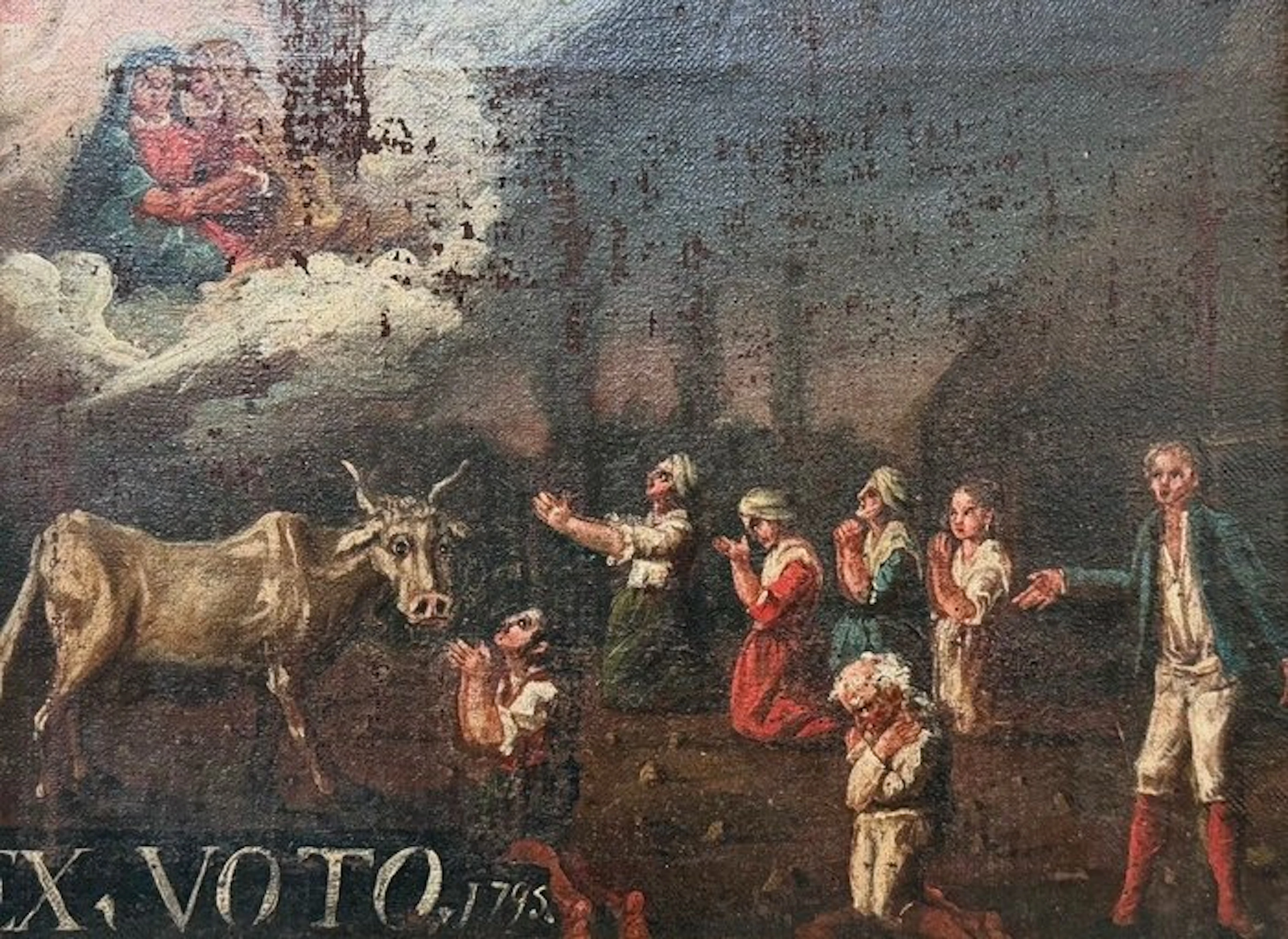 Italian school (XVIII) - Ex voto con miracolo della Vergine e Bambino