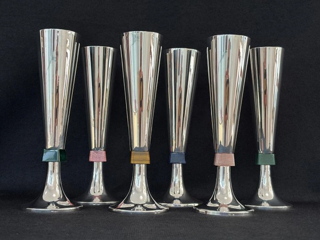 Eredi Mazzetti - Champagne glass (6) - .800 silver