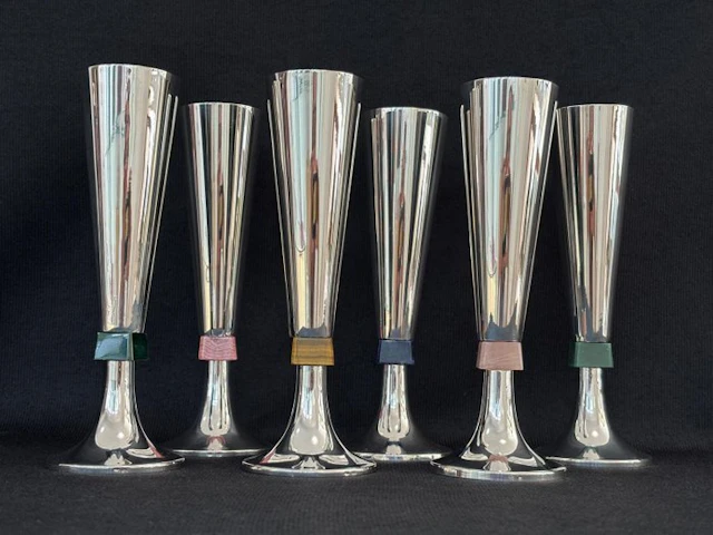 Eredi Mazzetti - Champagne glass (6) - .800 silver