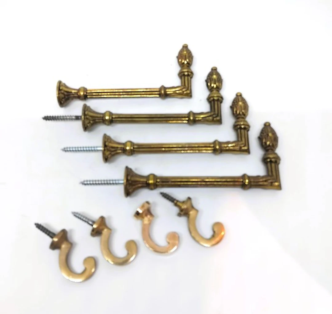 Ensemble d'accroches Hollywood regency - Set of coat hooks (8) - Brass