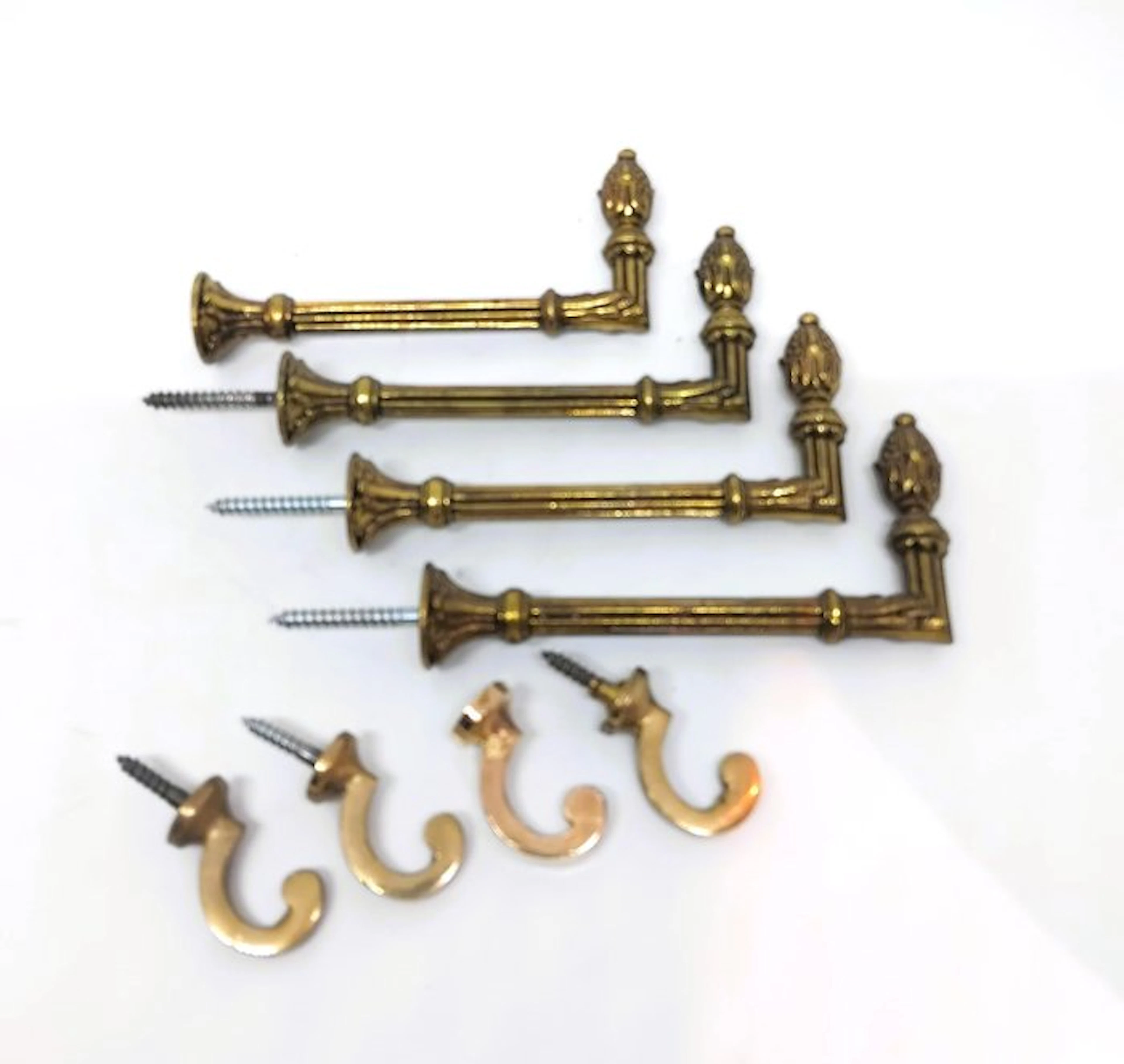 Ensemble d'accroches Hollywood regency - Set of coat hooks (8) - Brass