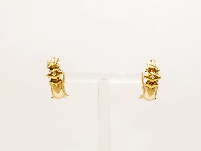 Earrings - 18 kt. Yellow gold - Diamond
