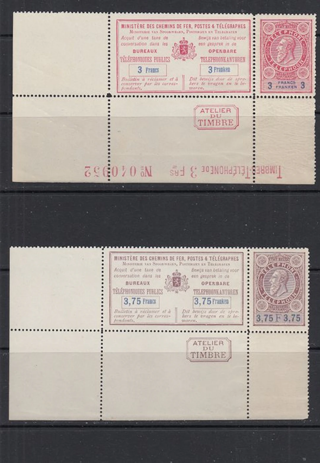 Belgium 1891 - Telephone: ALL in the page corner and 5...