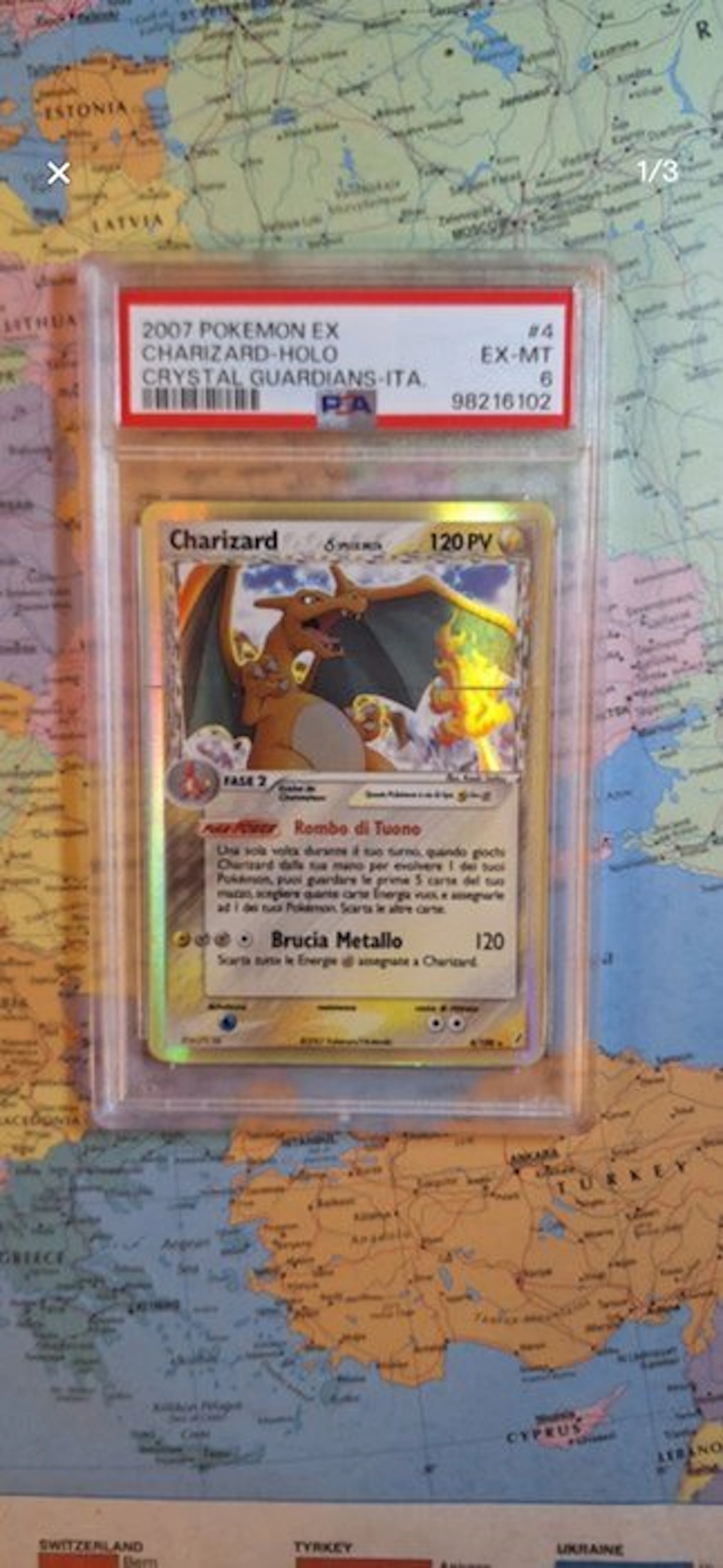 Pokémon - 1 Graded card - Charizard #4 Foil - PSA 6 - EX