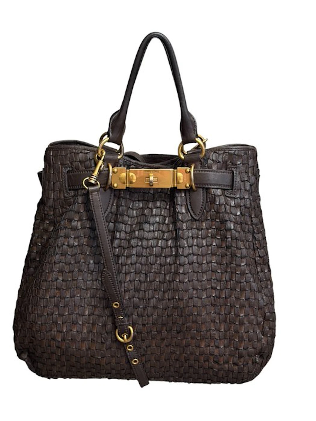 Miu Miu - Miu Miu Napa Leather Buckle Tote - Handbag