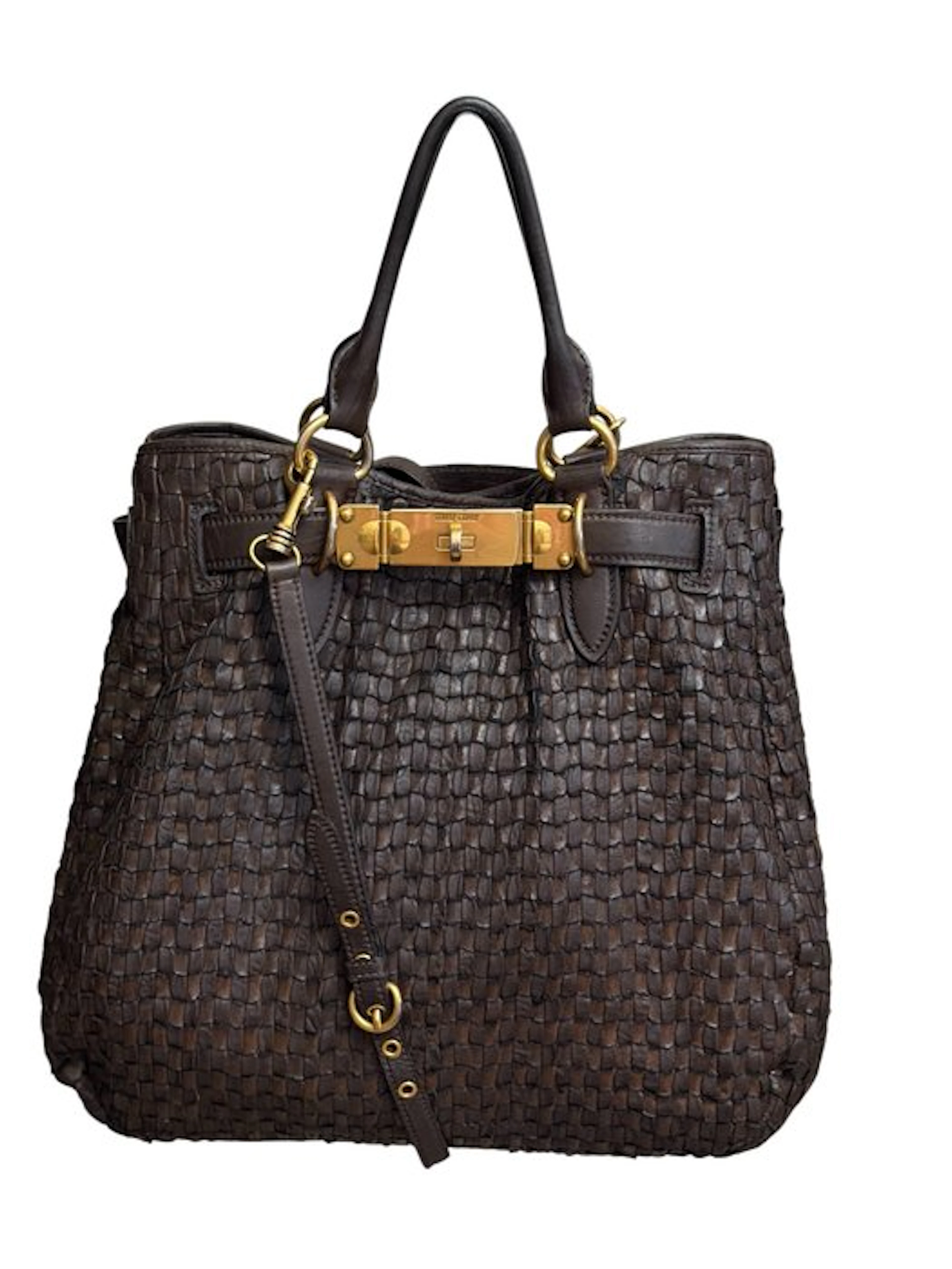Miu Miu - Miu Miu Napa Leather Buckle Tote - Handbag