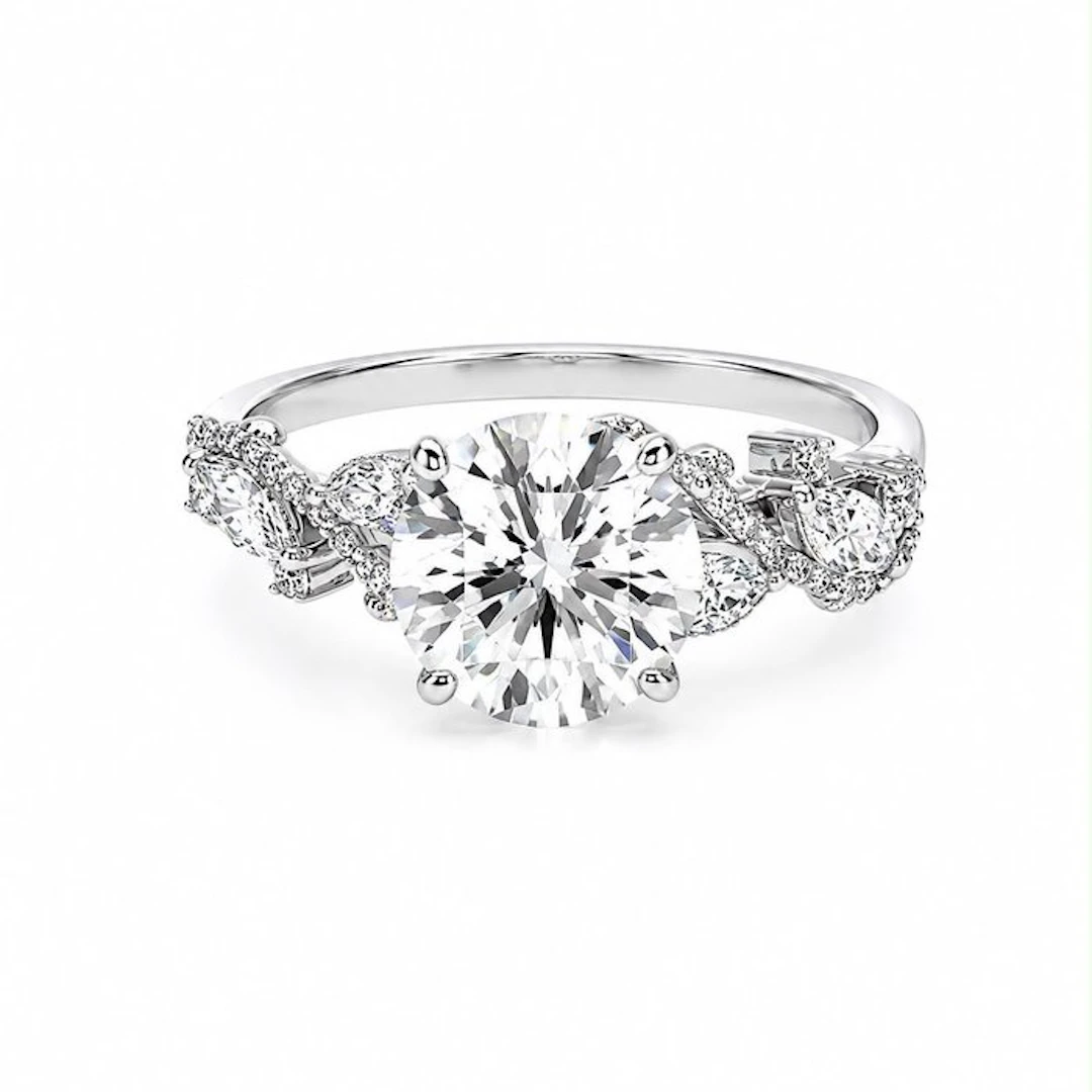 Ring - 14 kt. White gold - 3.04ct. tw. Diamond (Lab-grown) - Diamond