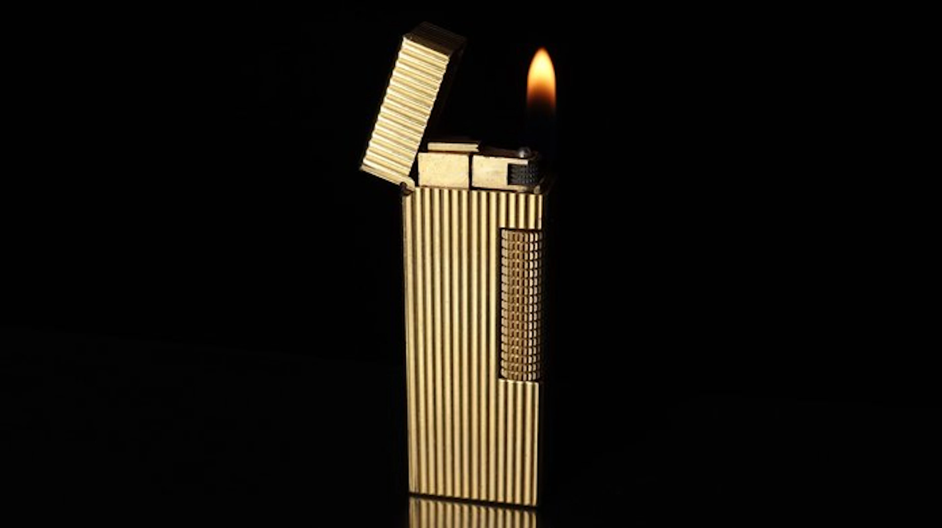 Dunhill - Lines Pattern Rollagas Lighter - Lighter - Gold plated