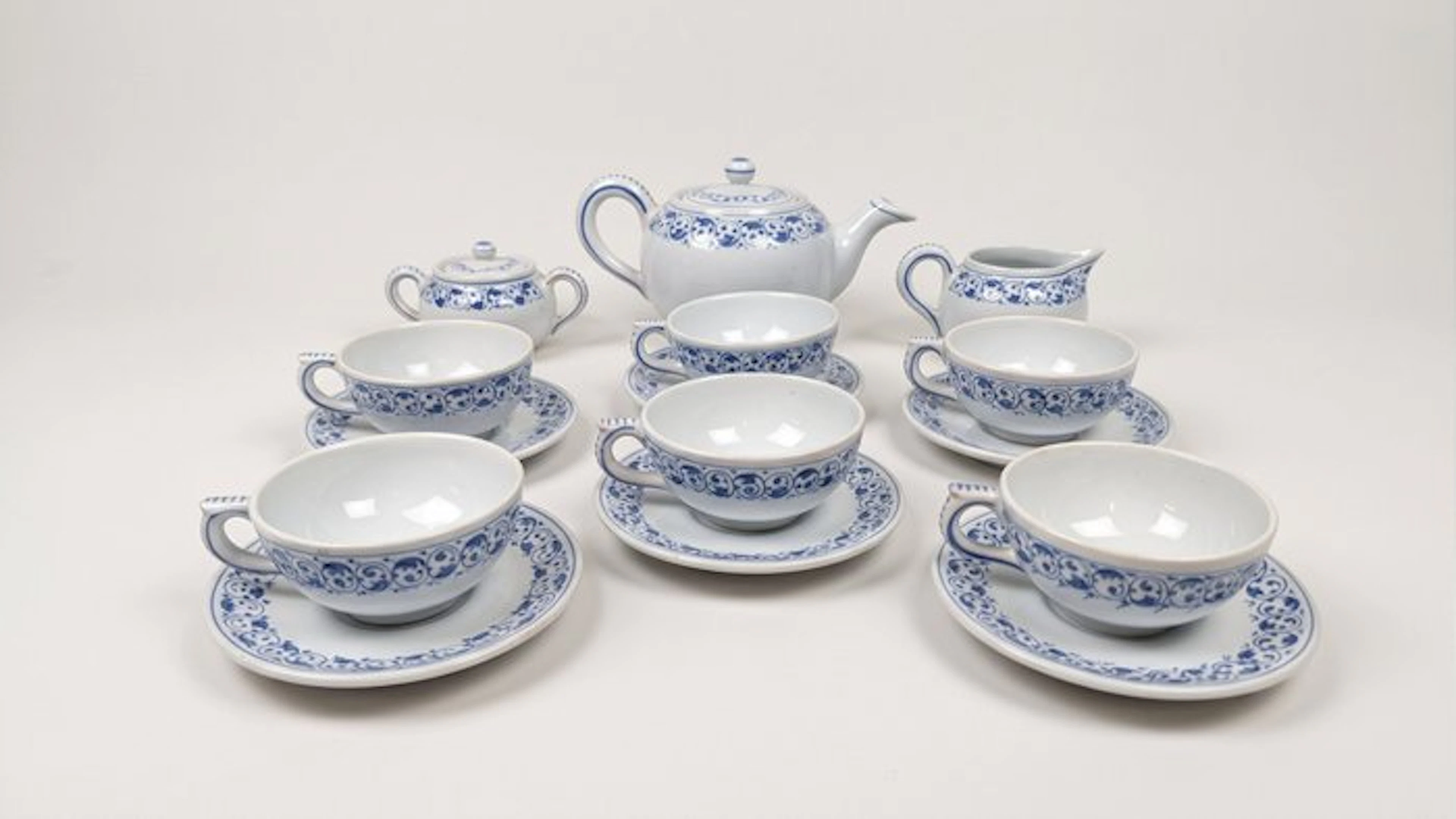 Maioliche Deruta - Tea service (15) - Dipinto a mano - Ceramic - For 6 people