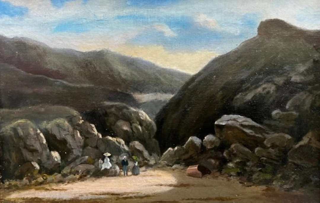 Carlos de Haes (1826-1898), Follower of - Personen bij rotskust