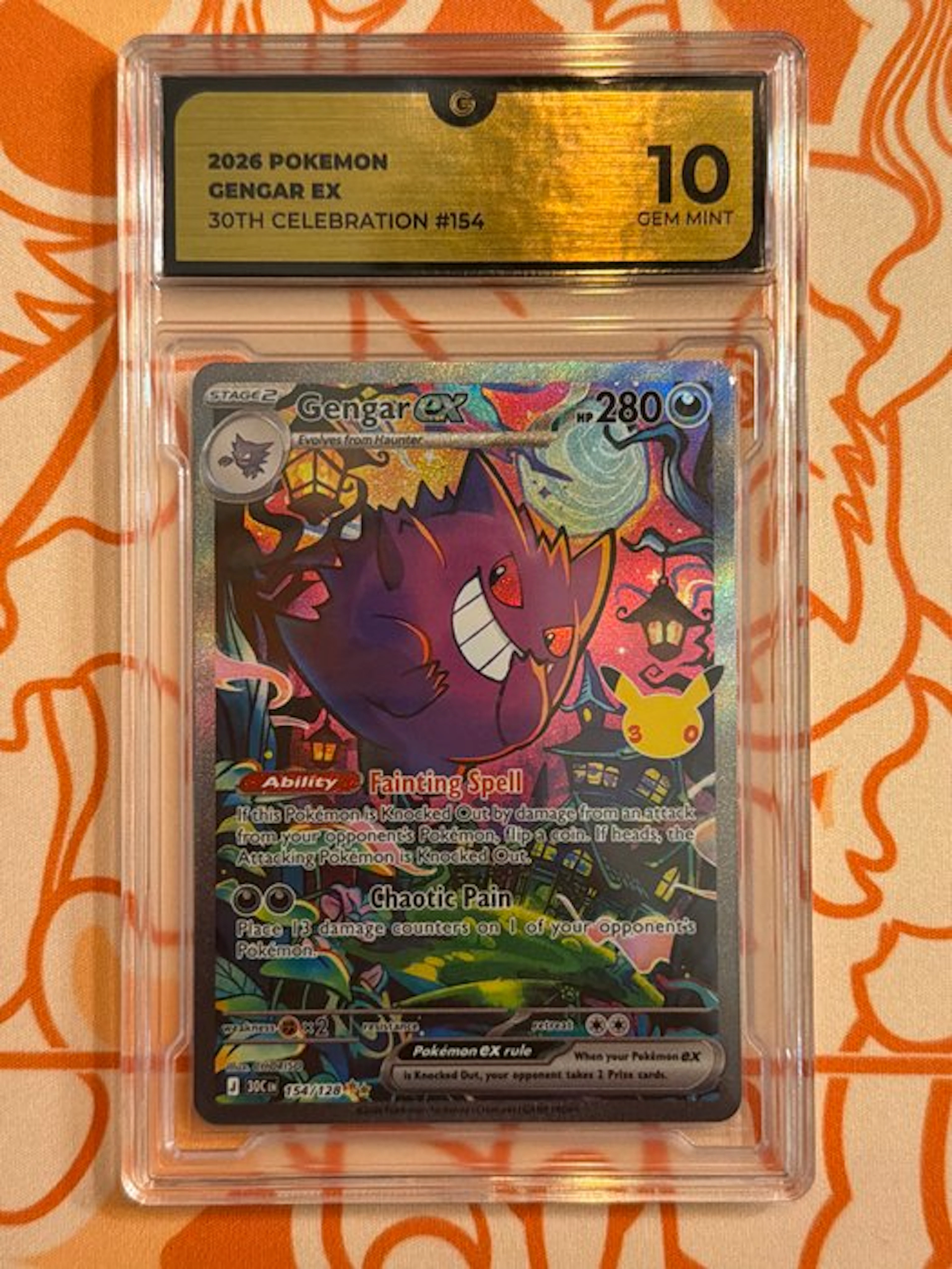 Pokémon - 1 Graded card - Gengar 154/128 Secret rare