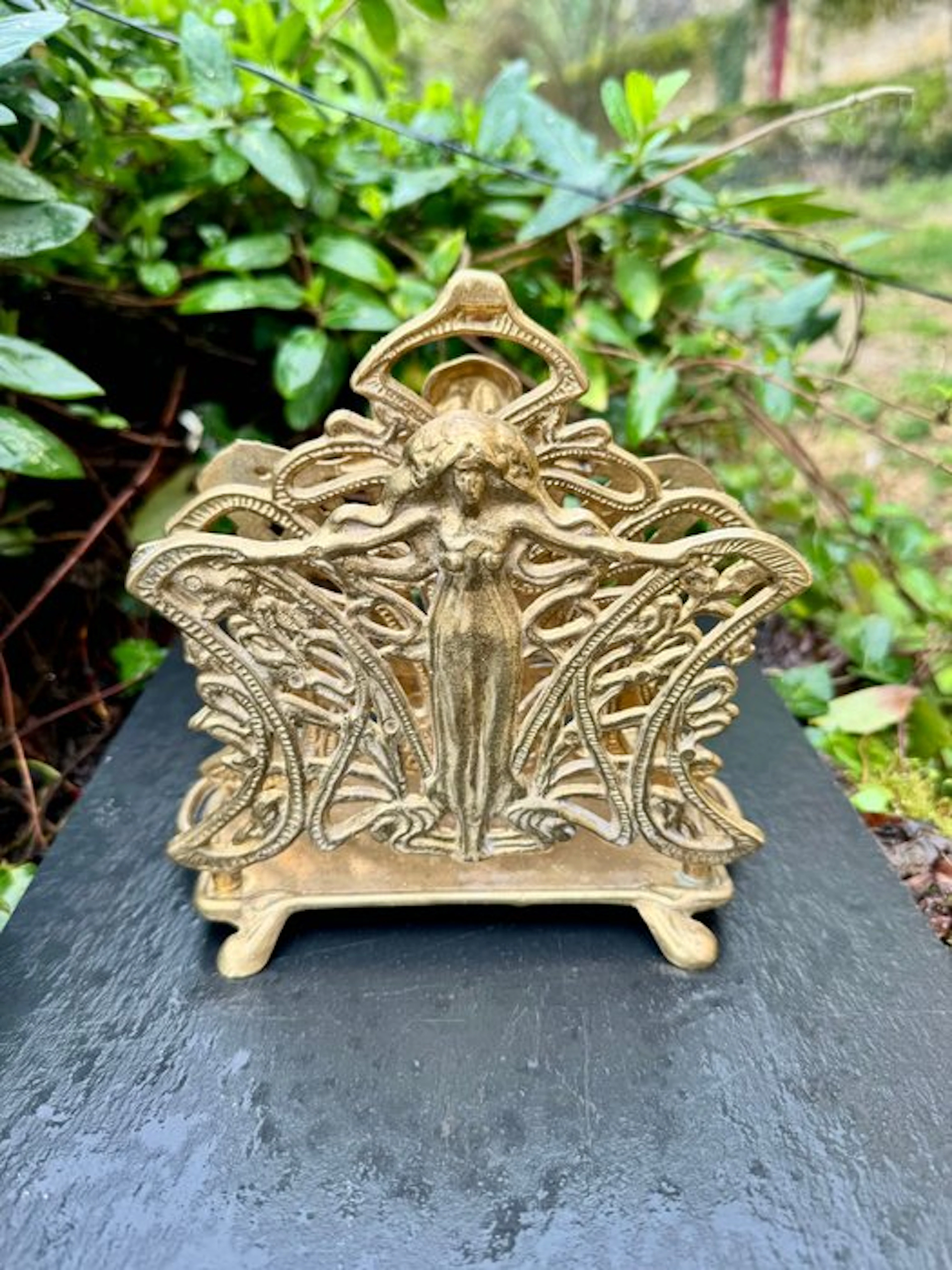 Letter holder - Brass - Art Nouveau style