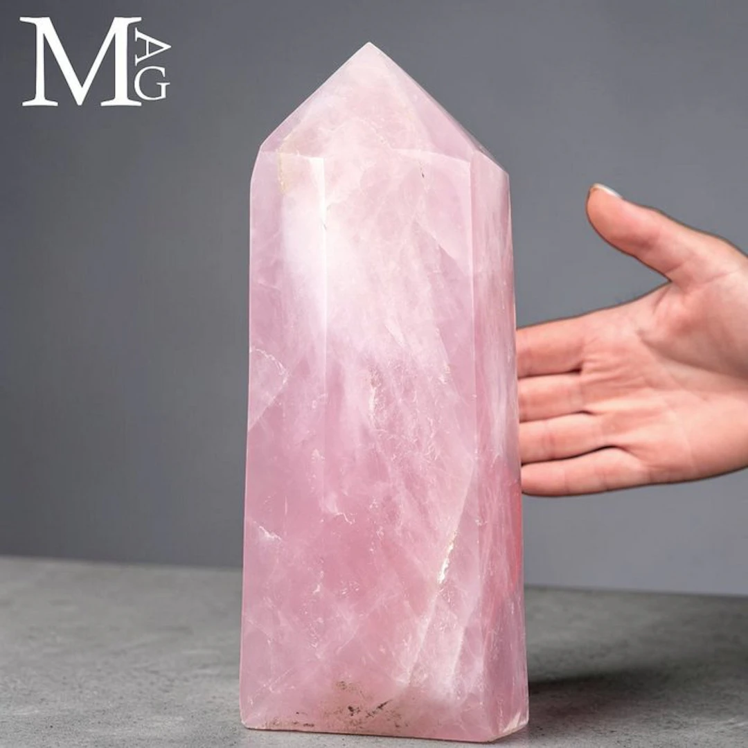Carved from a Massive Block of Rose Quartz - Natural Rose...