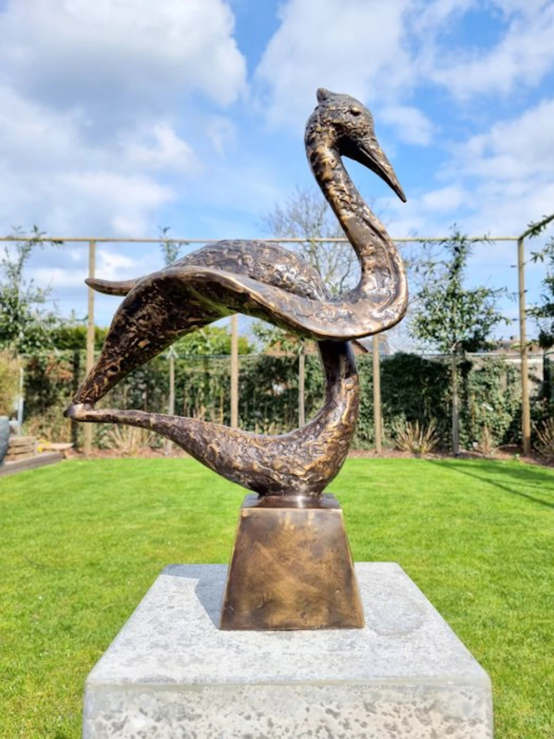 Figurine - Crane bird - Bronze