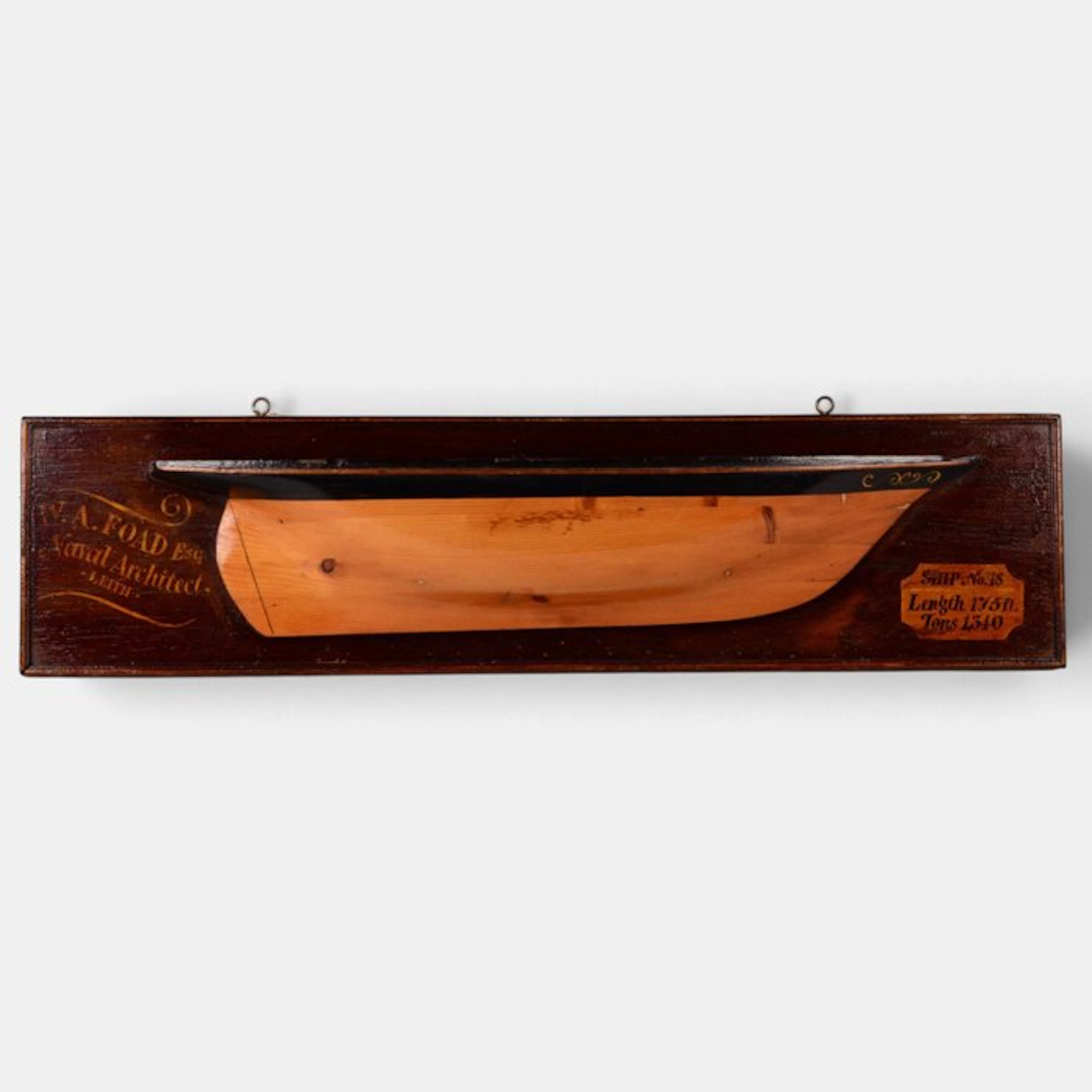 Half hull ship model - W.A. Foad Esq., naval architect, Leith