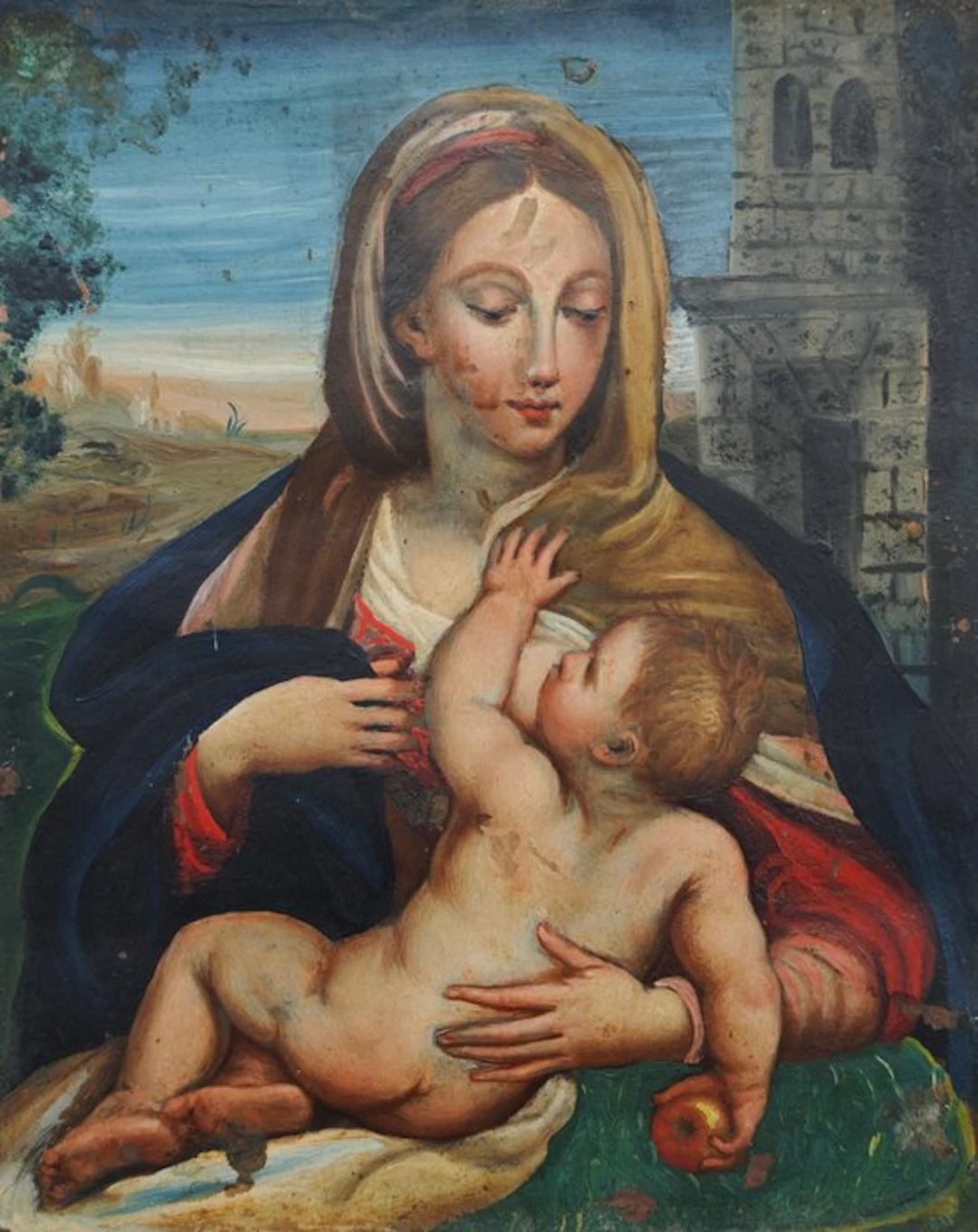 École européenne de tradition baroque (XVIII-XIX) - La Vierge à l'Enfant