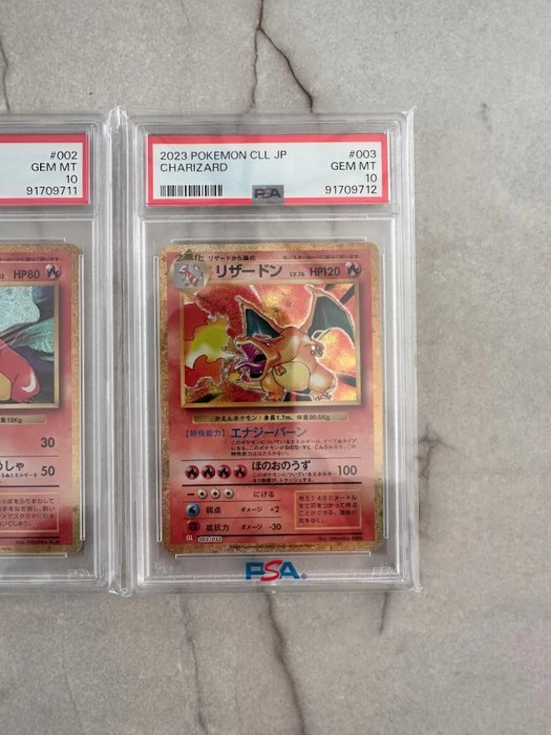 Pokémon - 3 Graded card - Charmander, Charmeleon, Charizard Foil - PSA 10 - EX