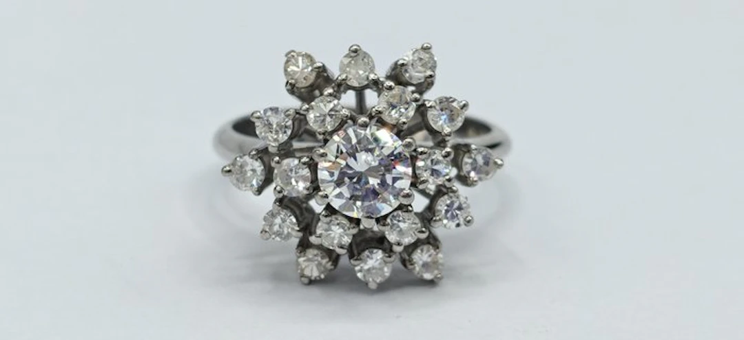 Ring - 18 kt. White gold - 1.60ct. tw. Diamond (Natural) - Diamond