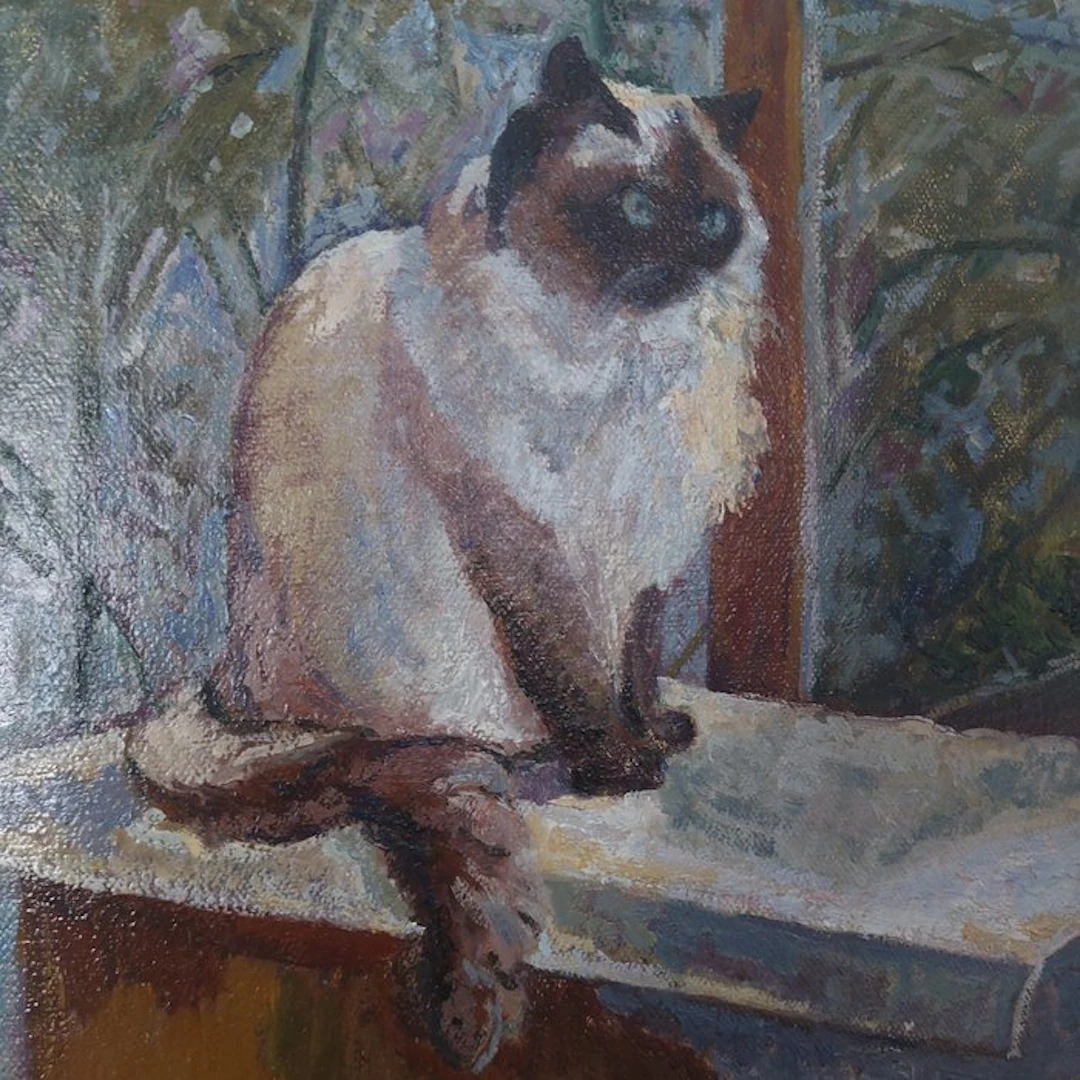 Alexis Auguste Delahogue (1867-1953) - Chat Siamois assis