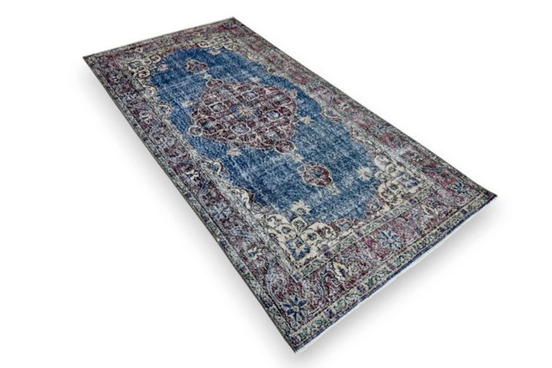 Classic blue Vintage - Rug - 225 cm - 110 cm - √ handmade √ certificate