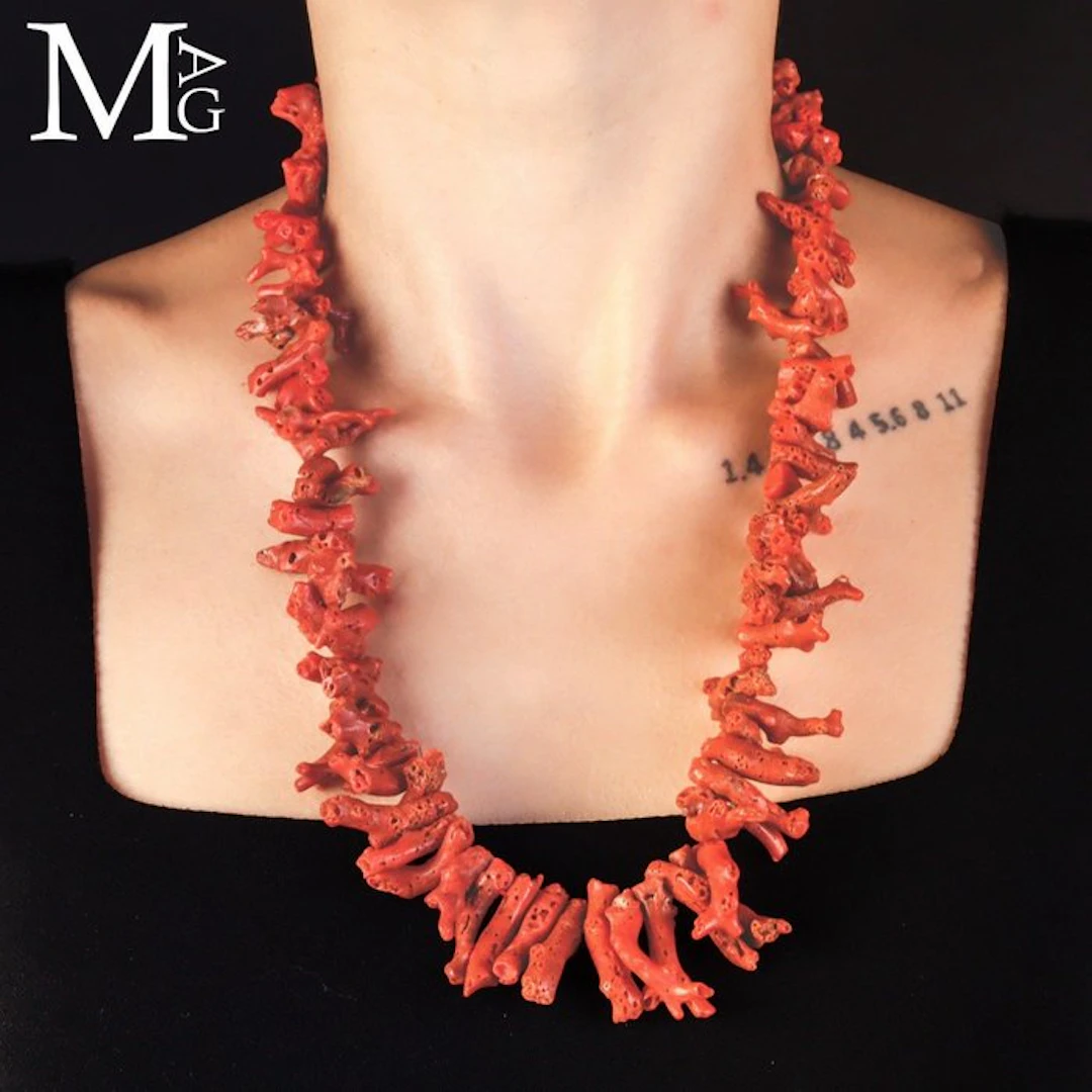 Extraordinary Sardinian Red Coral Necklace - Certified Corallium Rubrum