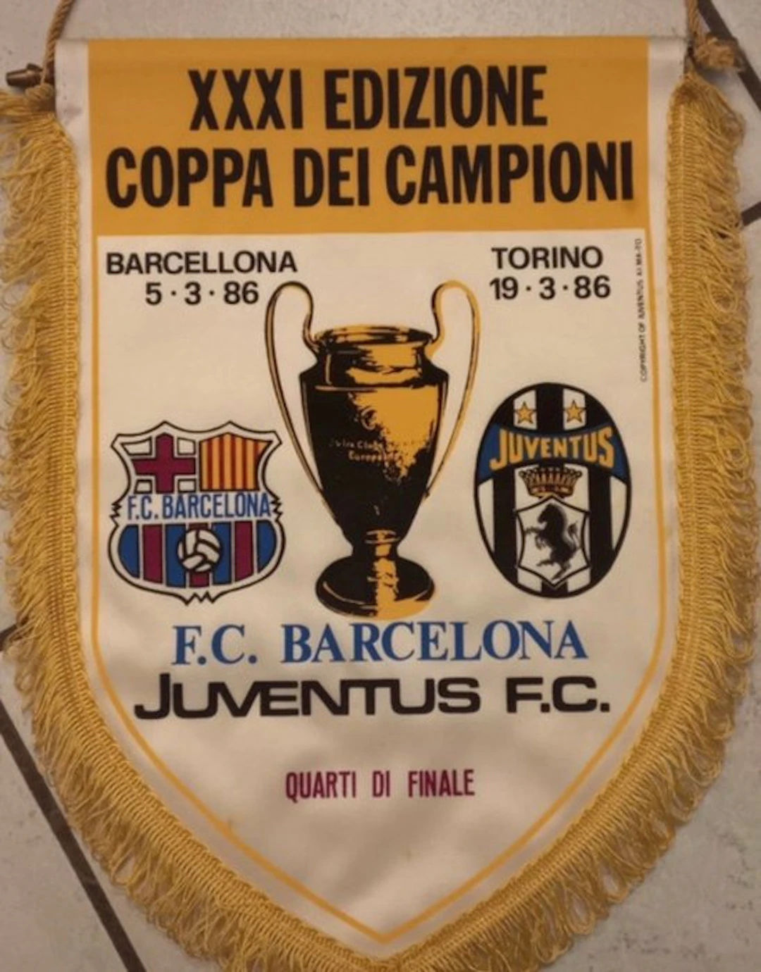 FC Barcelona - Coppa dei Campioni - 1986 - Flag / pennant