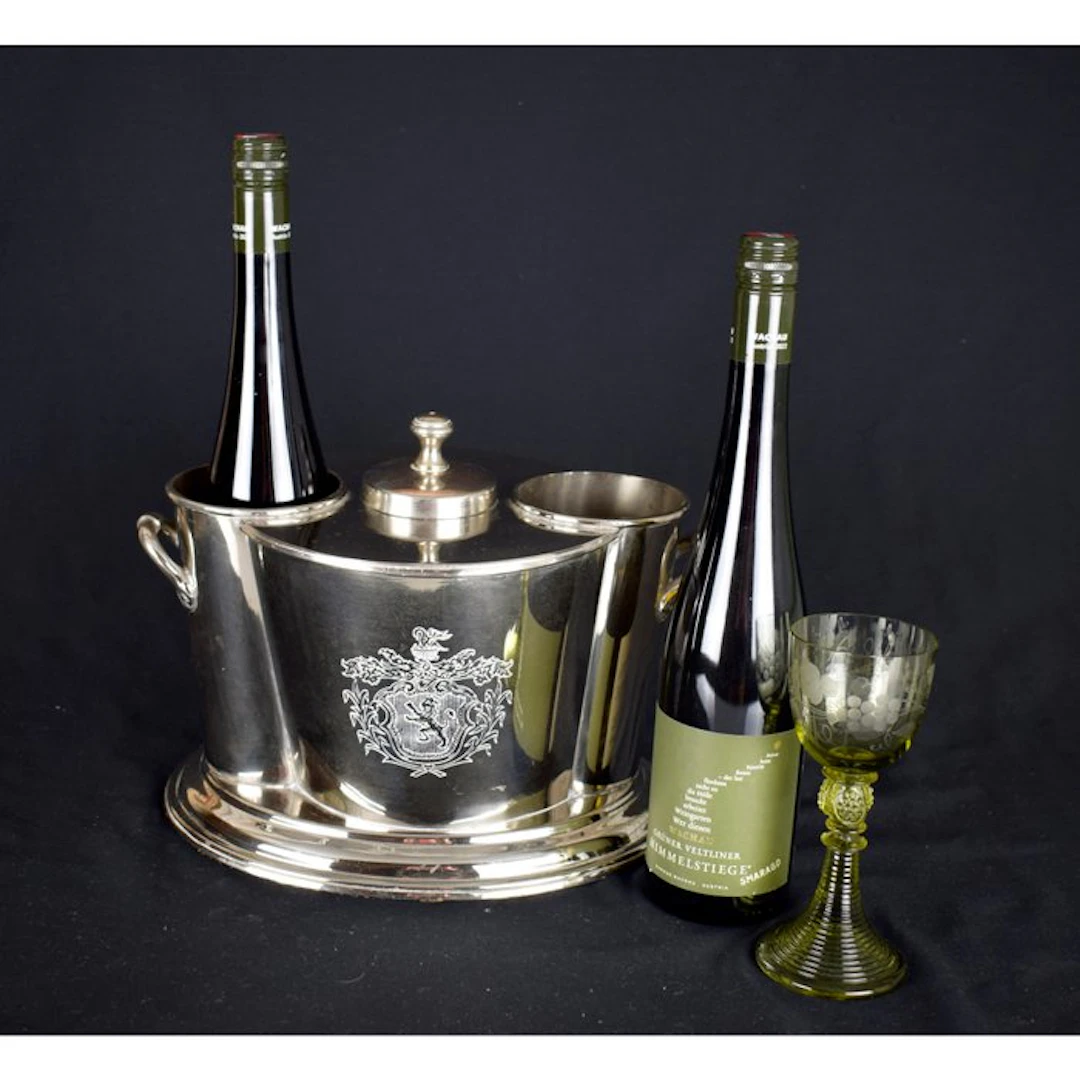 Wine cooler - for two bottles - Silverplated - Champagne cooler