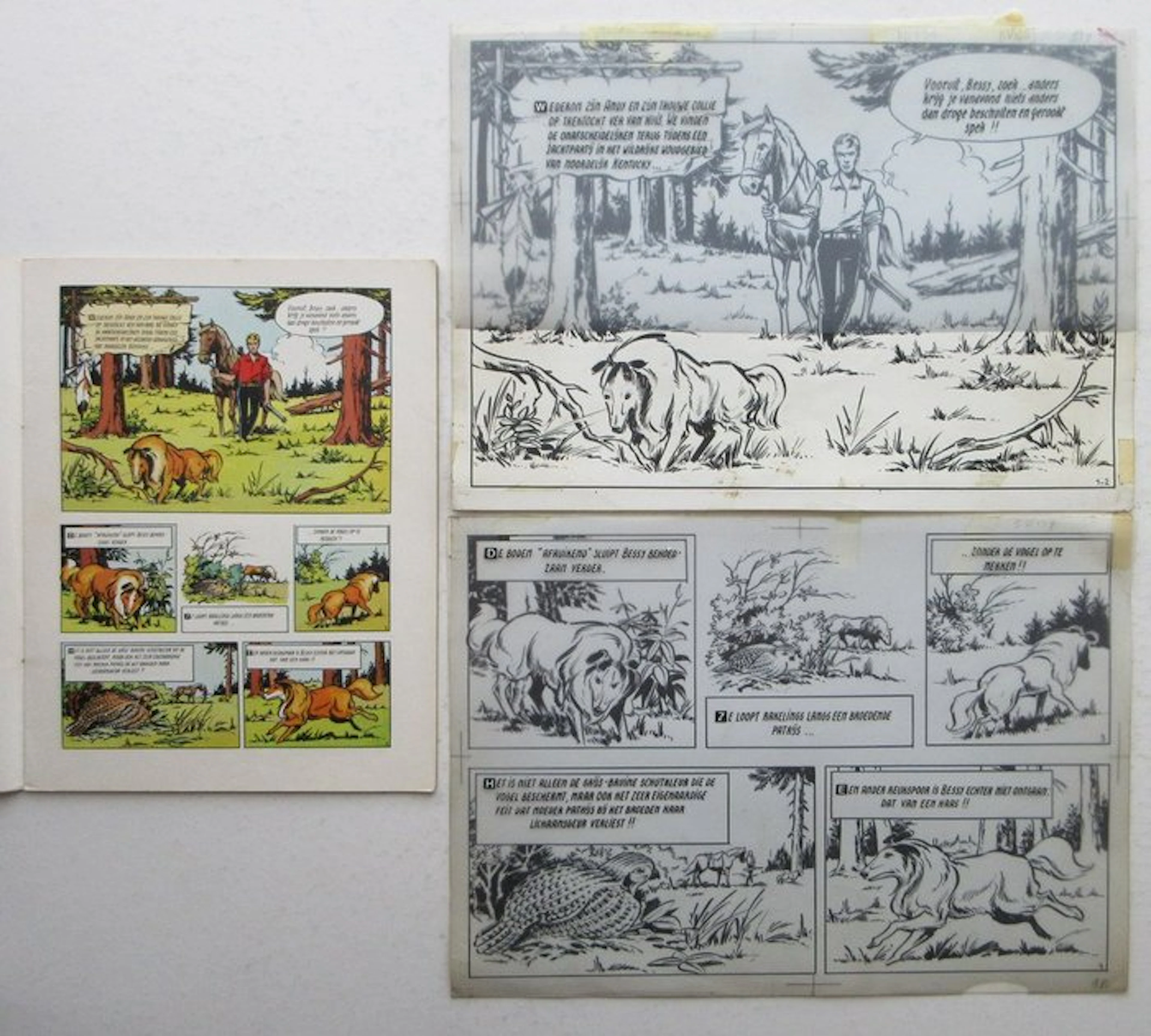 Bessy 85 - Originele pagina (p.1) - De drie vlechten - 1 original page - 1970