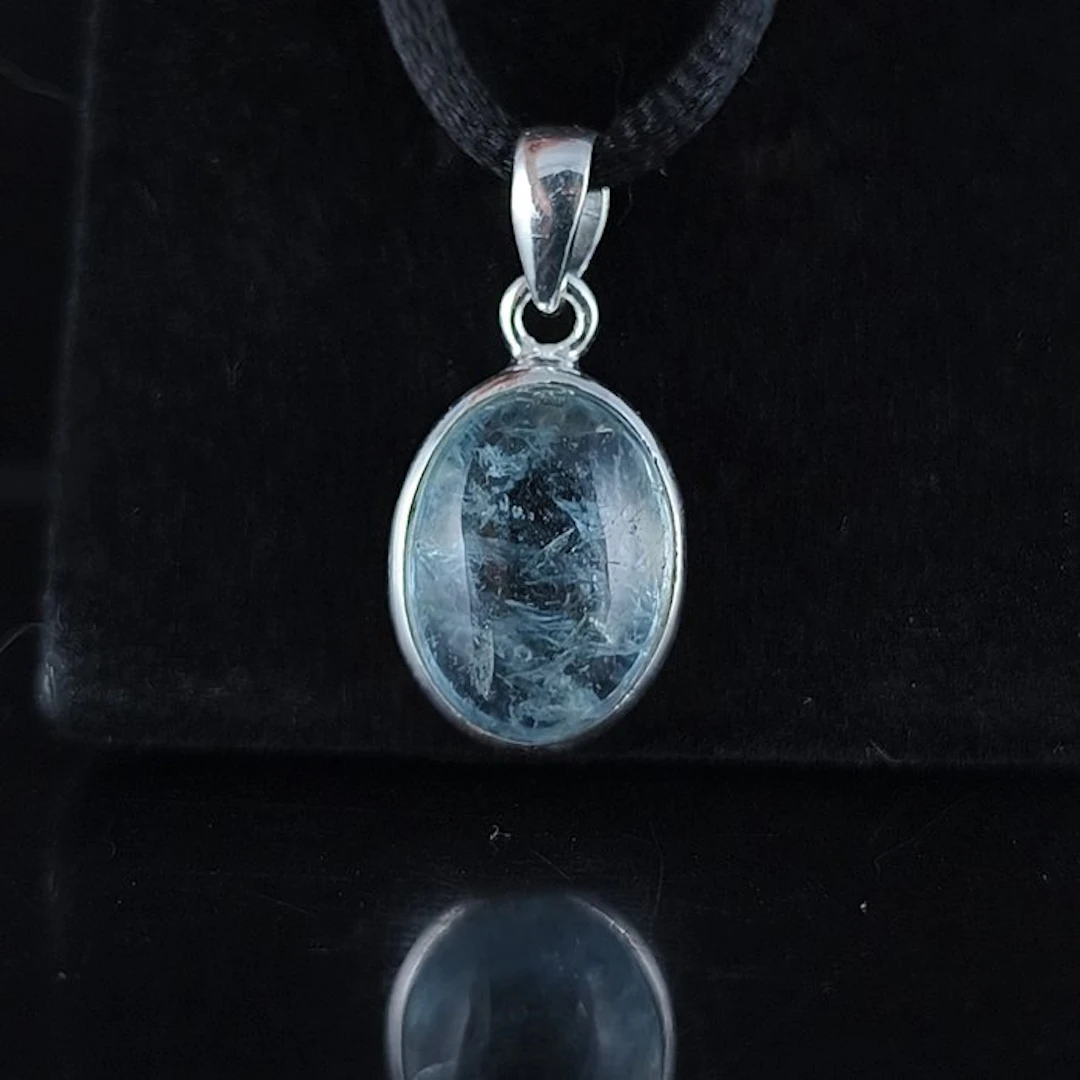 Aquamarine - Silver - Pendant - Sterling Silver Pendant