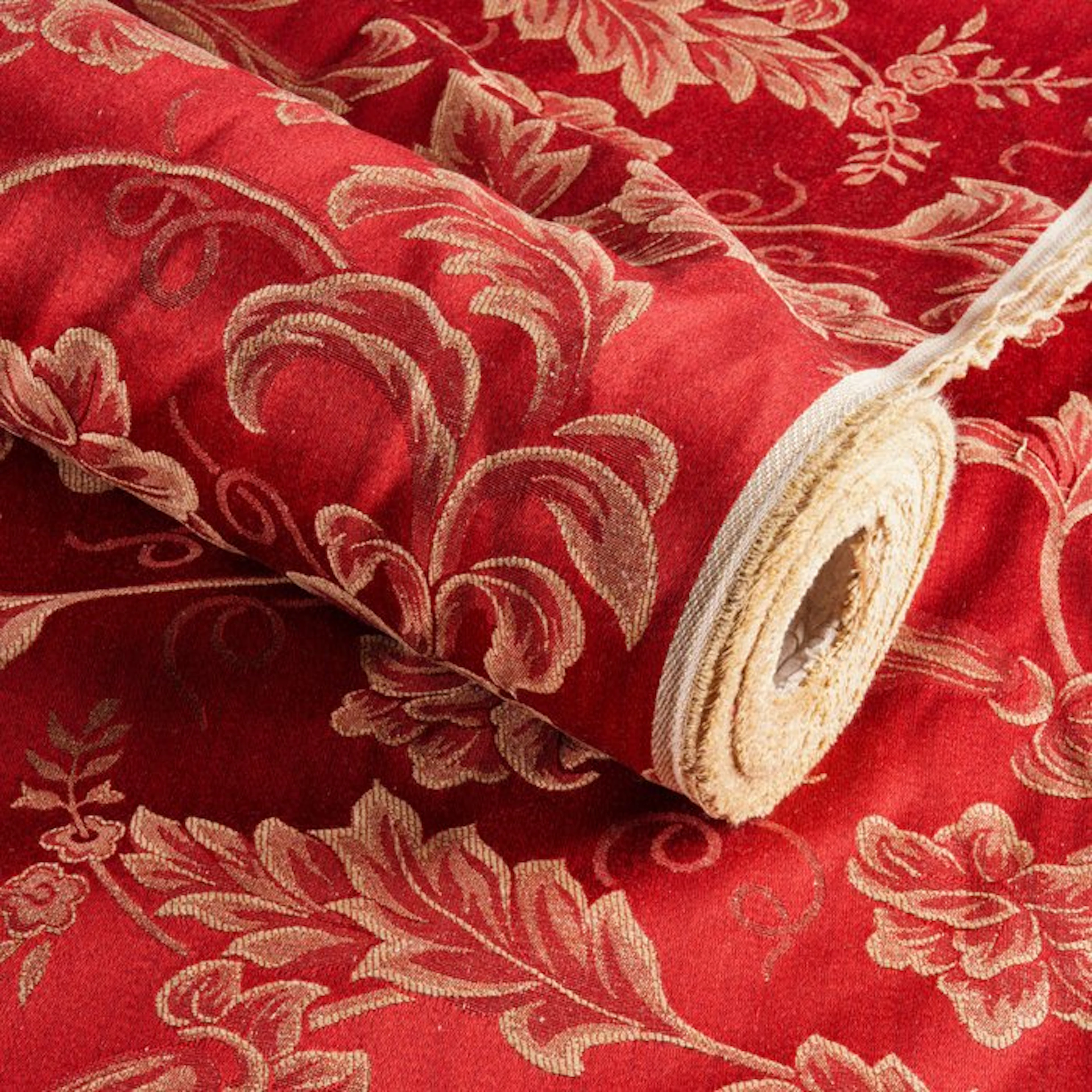 GCFabrics – Jacquard fabric for upholstery in Ruby Red...