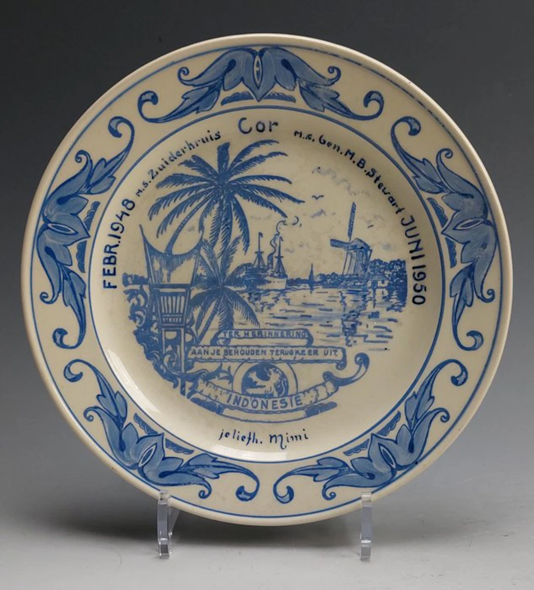 Plate - Earthenware - Commemorative plaque 1950