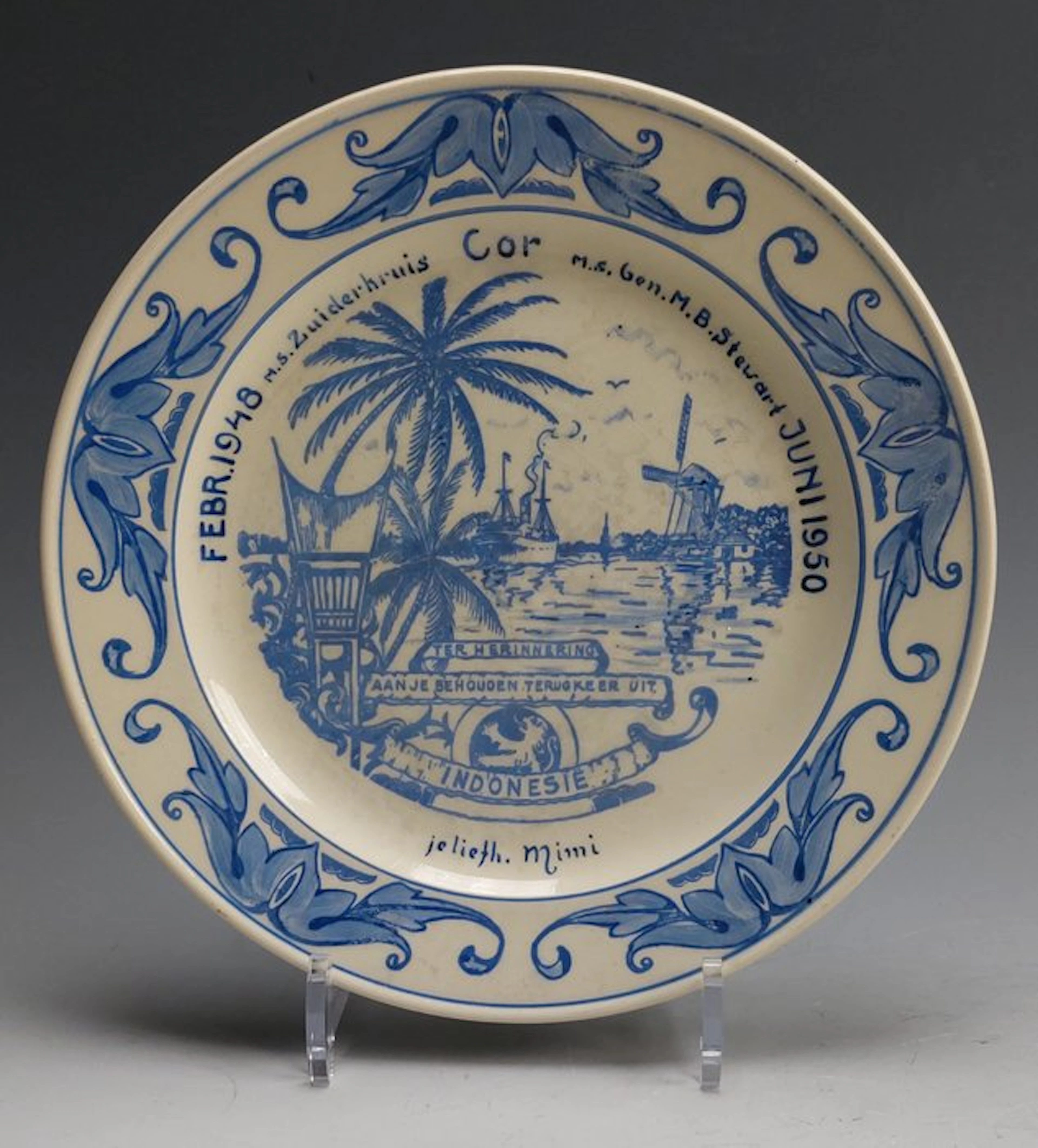 Plate - Earthenware - Commemorative plaque 1950