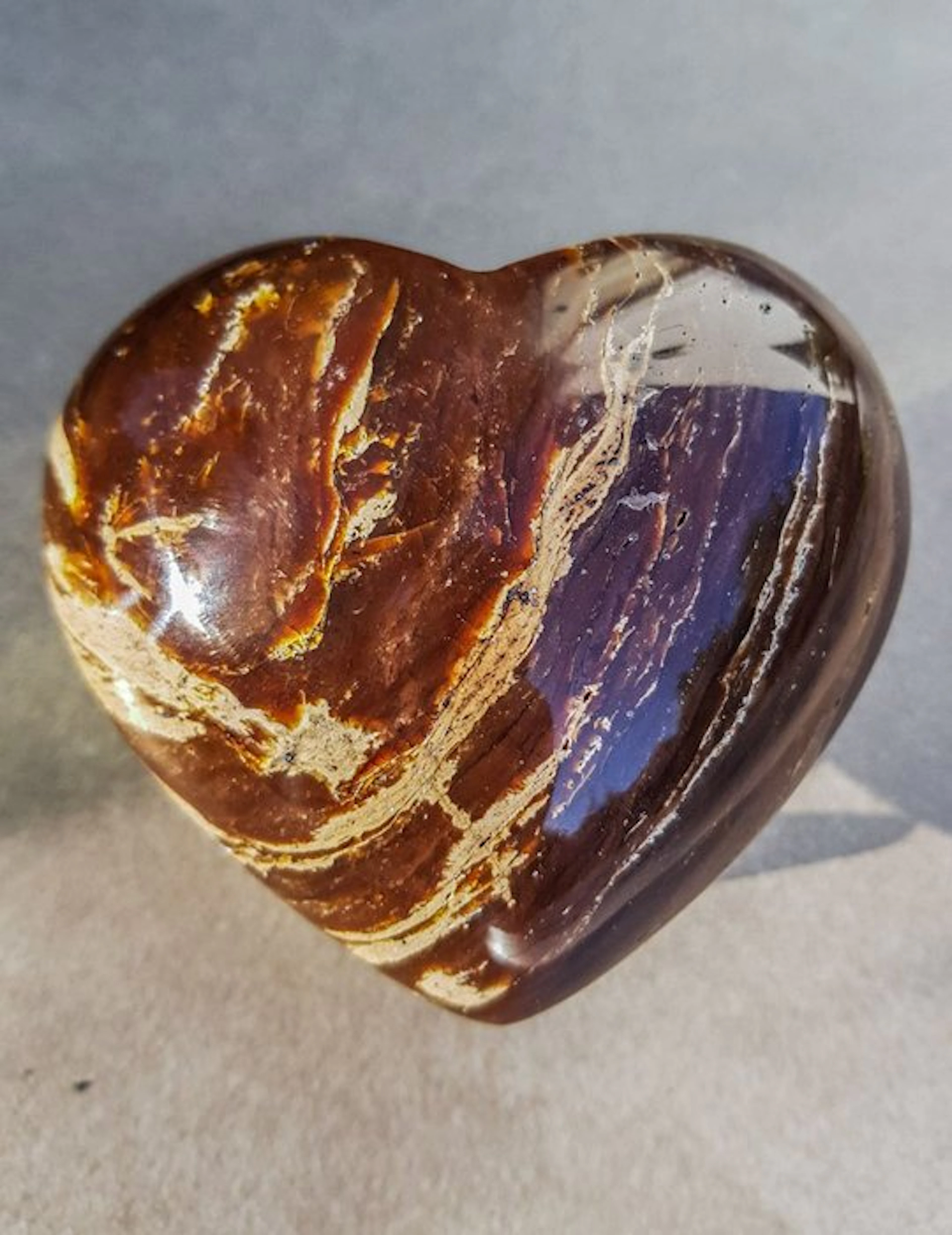 Amber - Amber - Gold heart shaped Amber Sculpture...