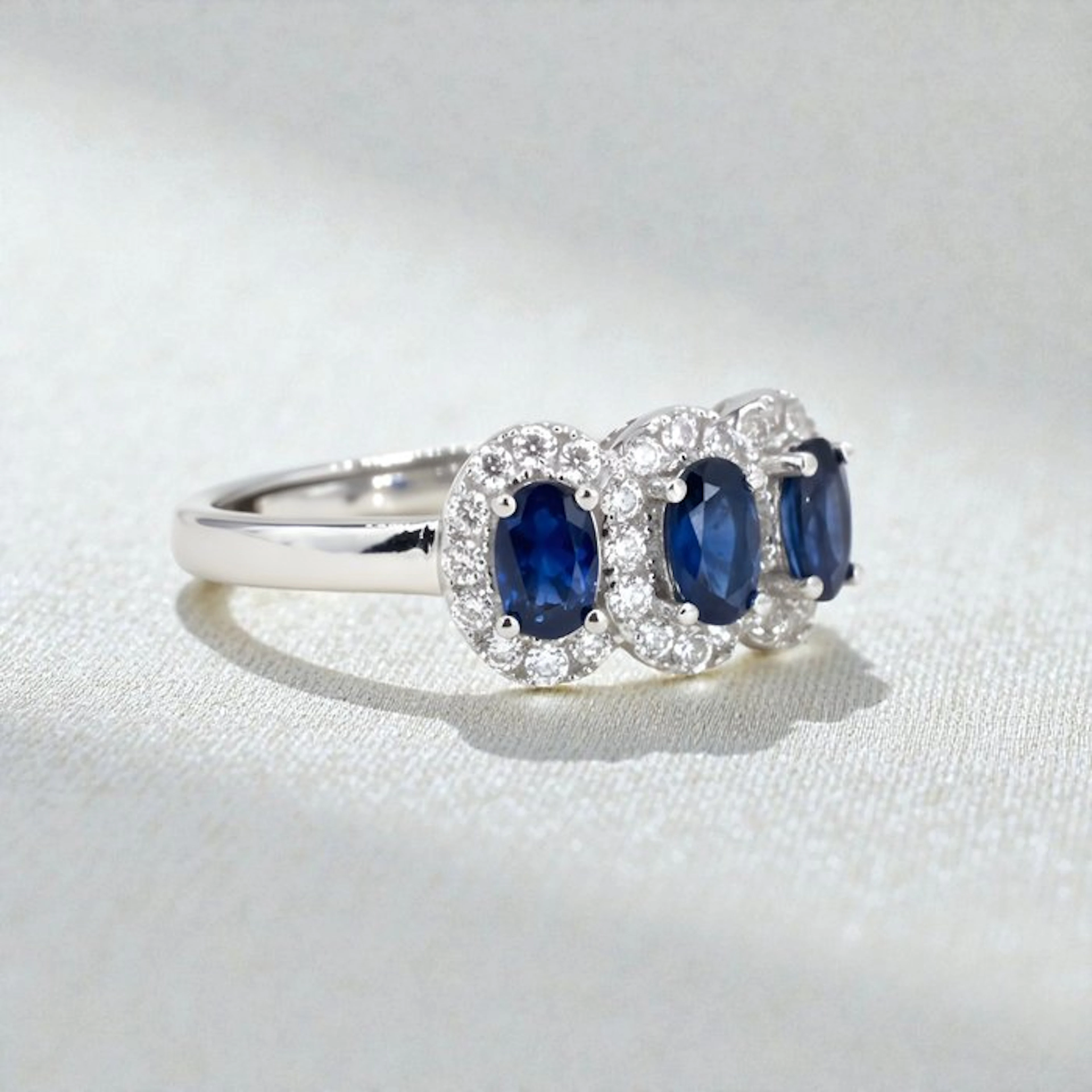 No reserve price - Ring Gold-plated Sapphire - Topaz - 18kt Gold Plated