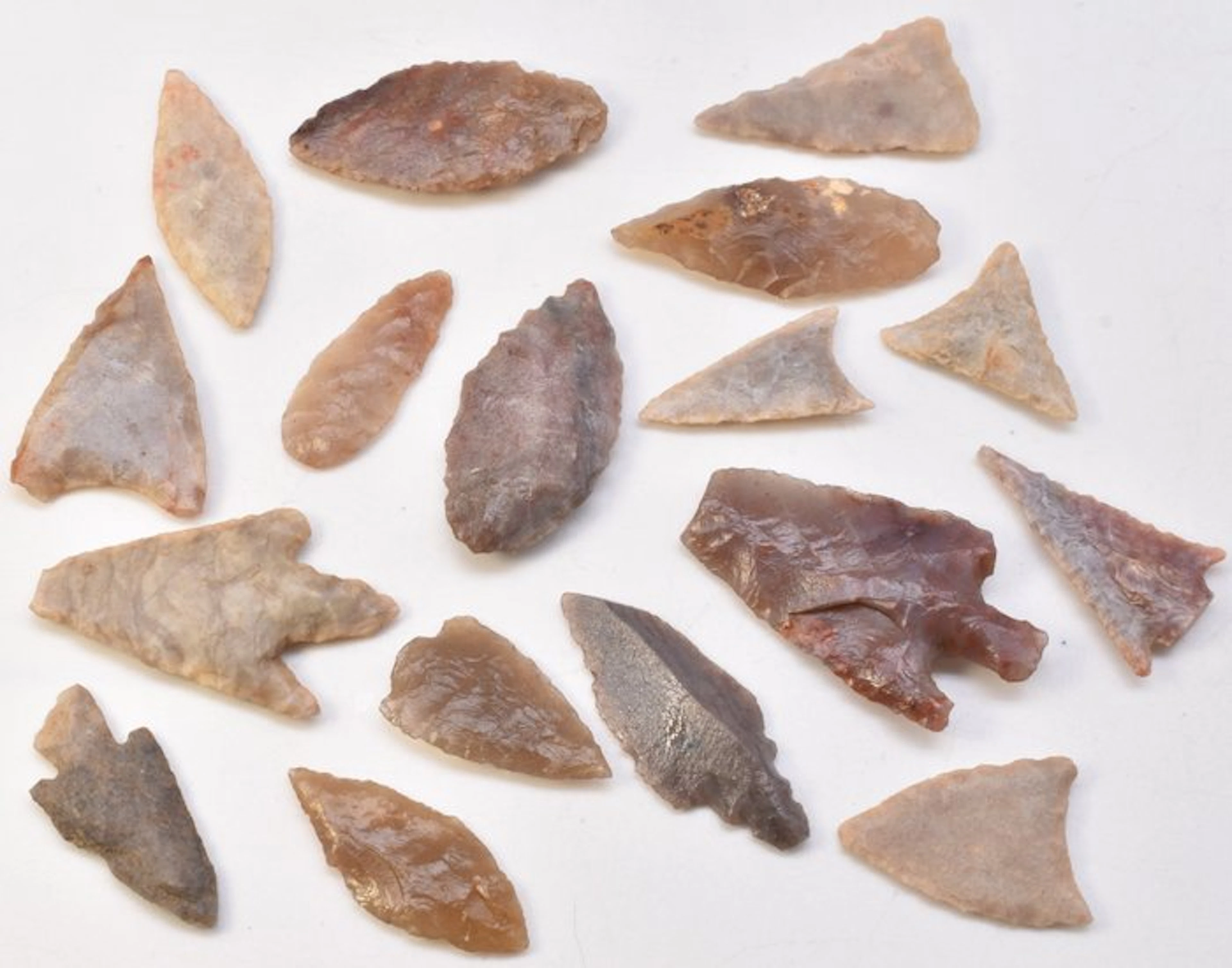 Neolithic Jasper, Flint 17 arrowheads from 1.7 cm to 3 cm (No reserve price)