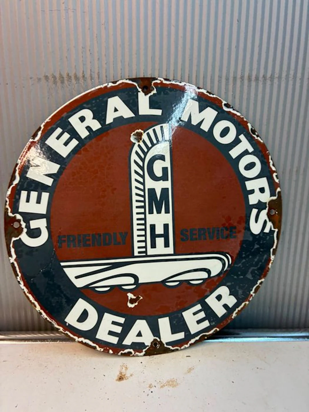 General Motors GMH – Rond Emaille Dealerbord – Friendly...