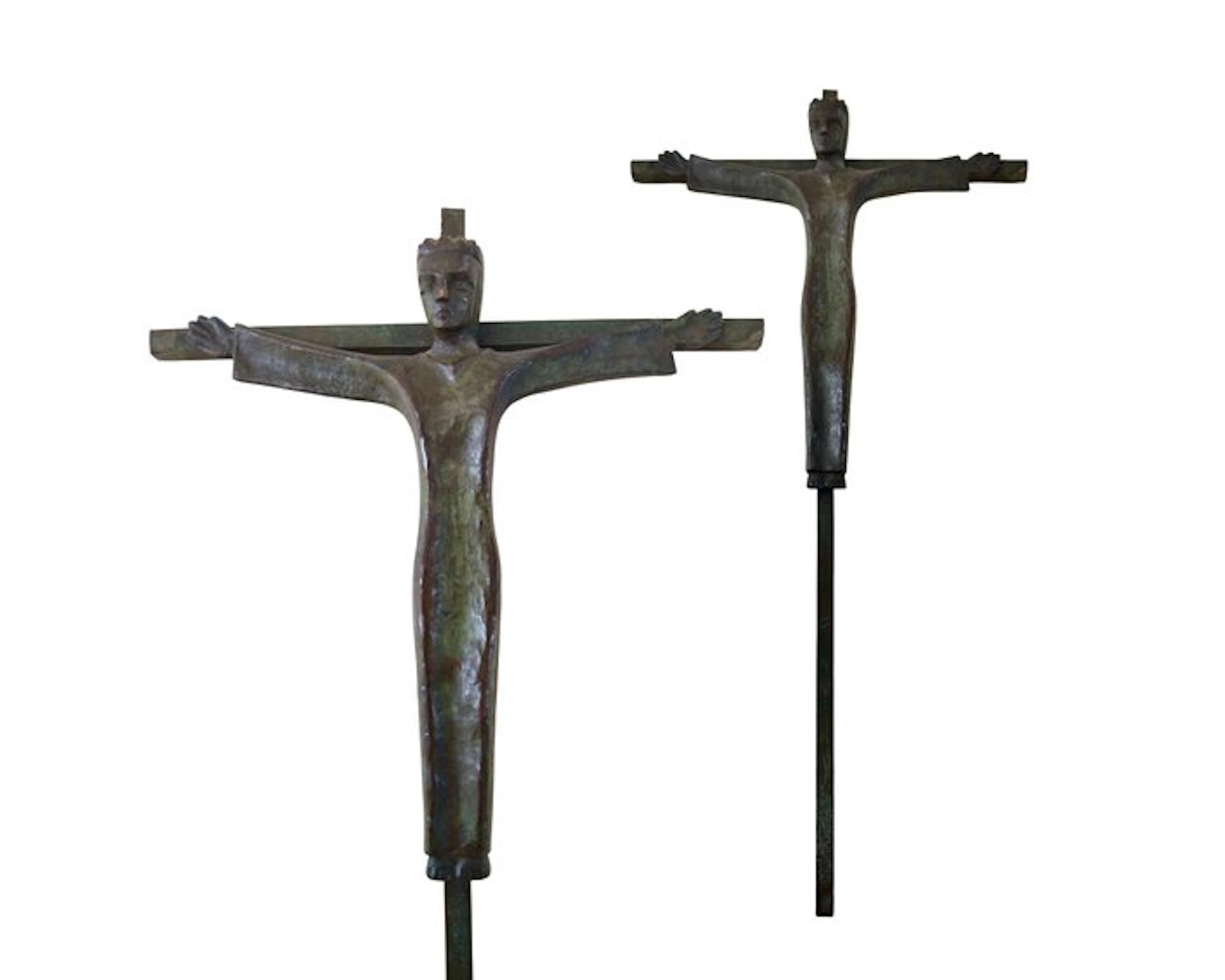 Hubert Van der Donckt (1936-1996) - Solid bronze crucifix...