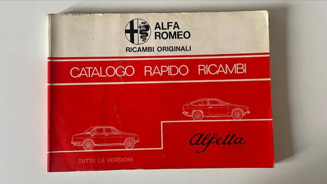 Catalogo Rapido Ricambi Alfetta, Gt, GTV - 1977-1977