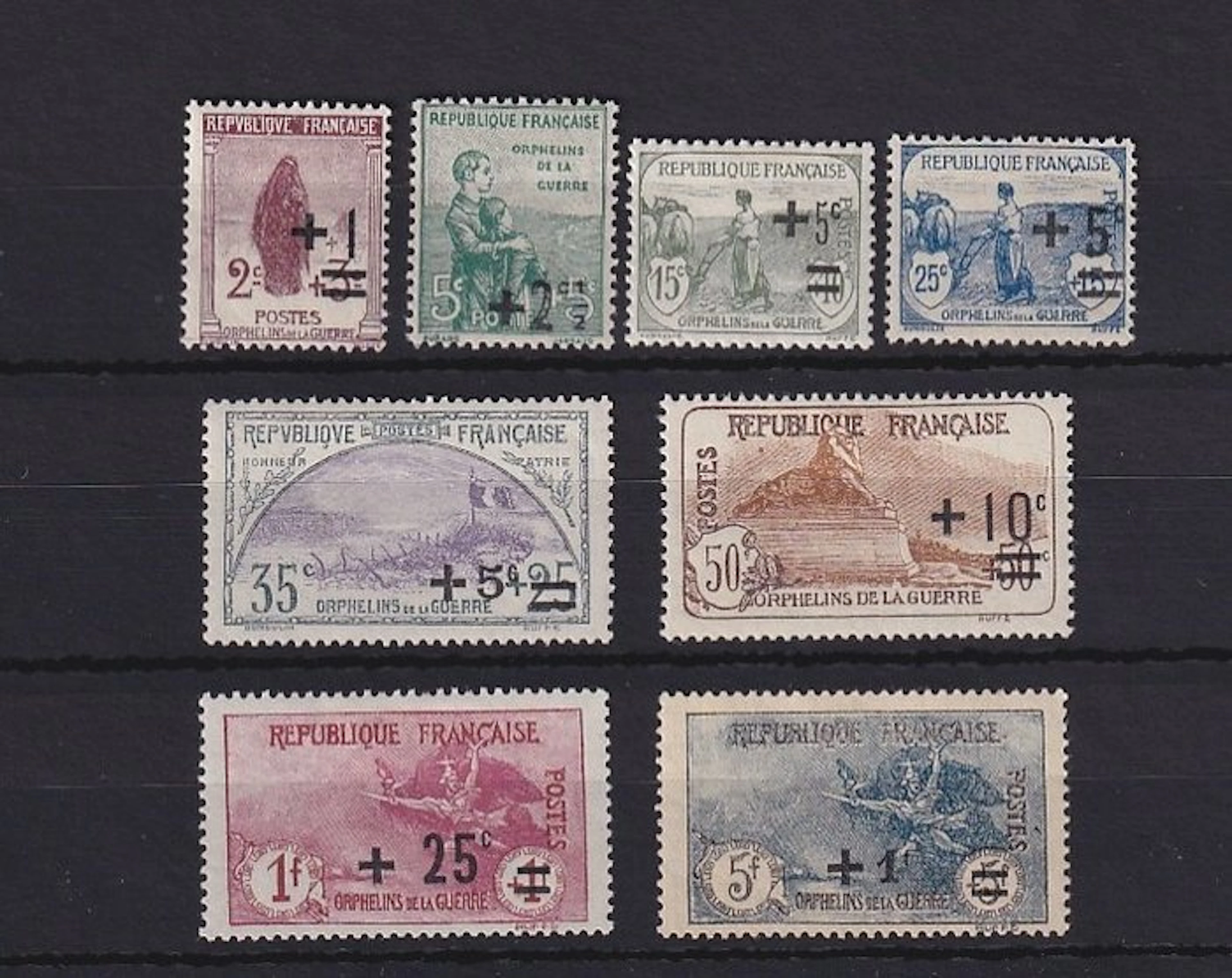 France 1922 - série complète des orphelins - Yvert n°162/169
