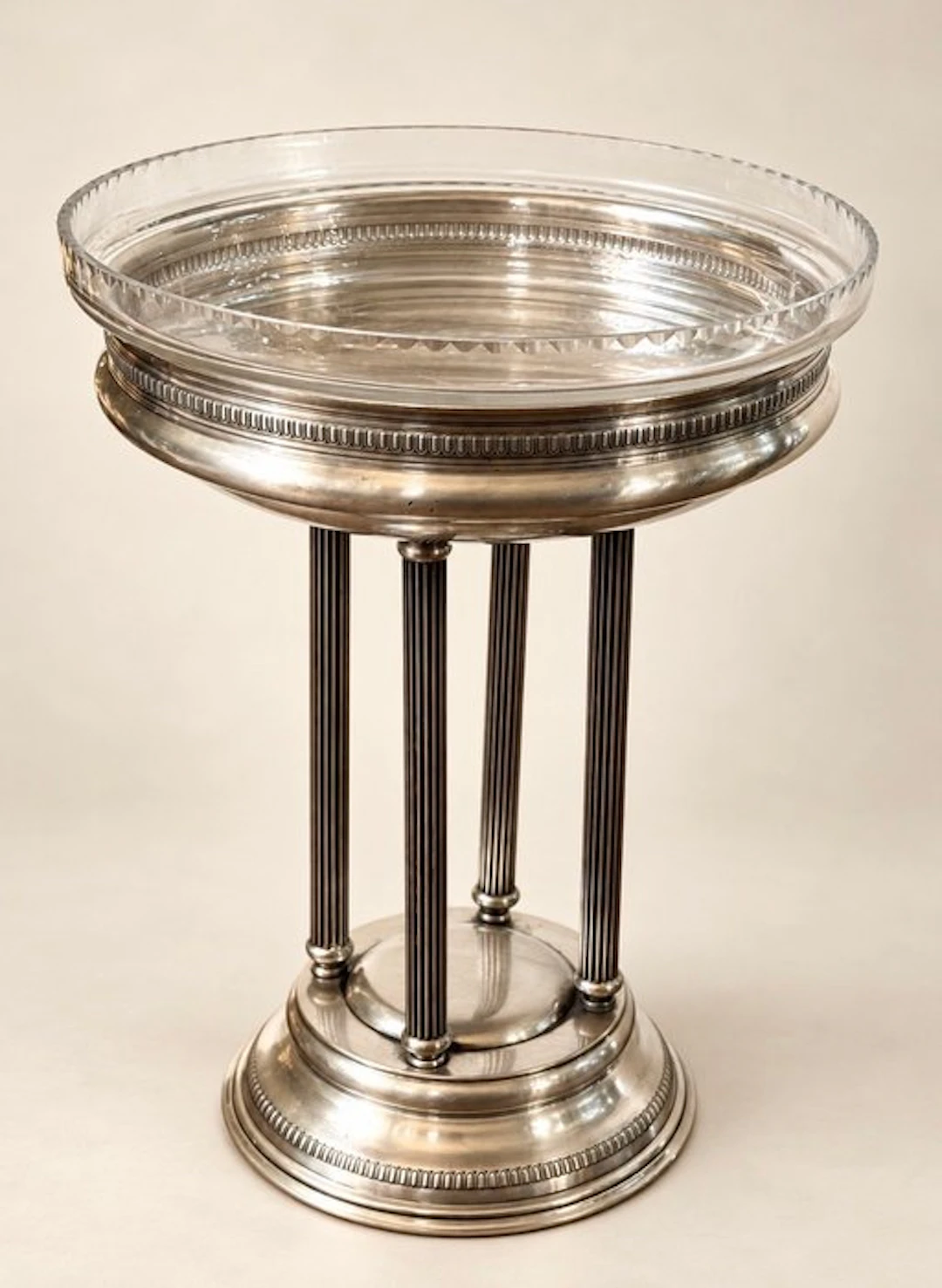 Fruit bowl - Silverplated, Glass