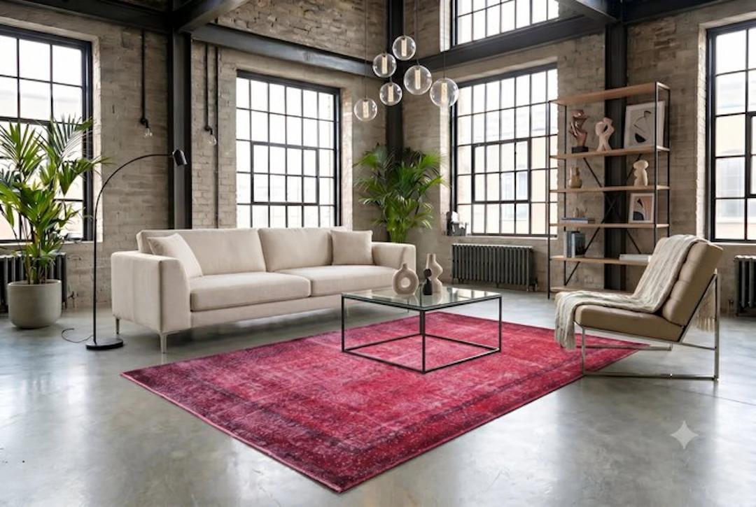 Red vintage - Rug - 315 cm - 185 cm - with certificate