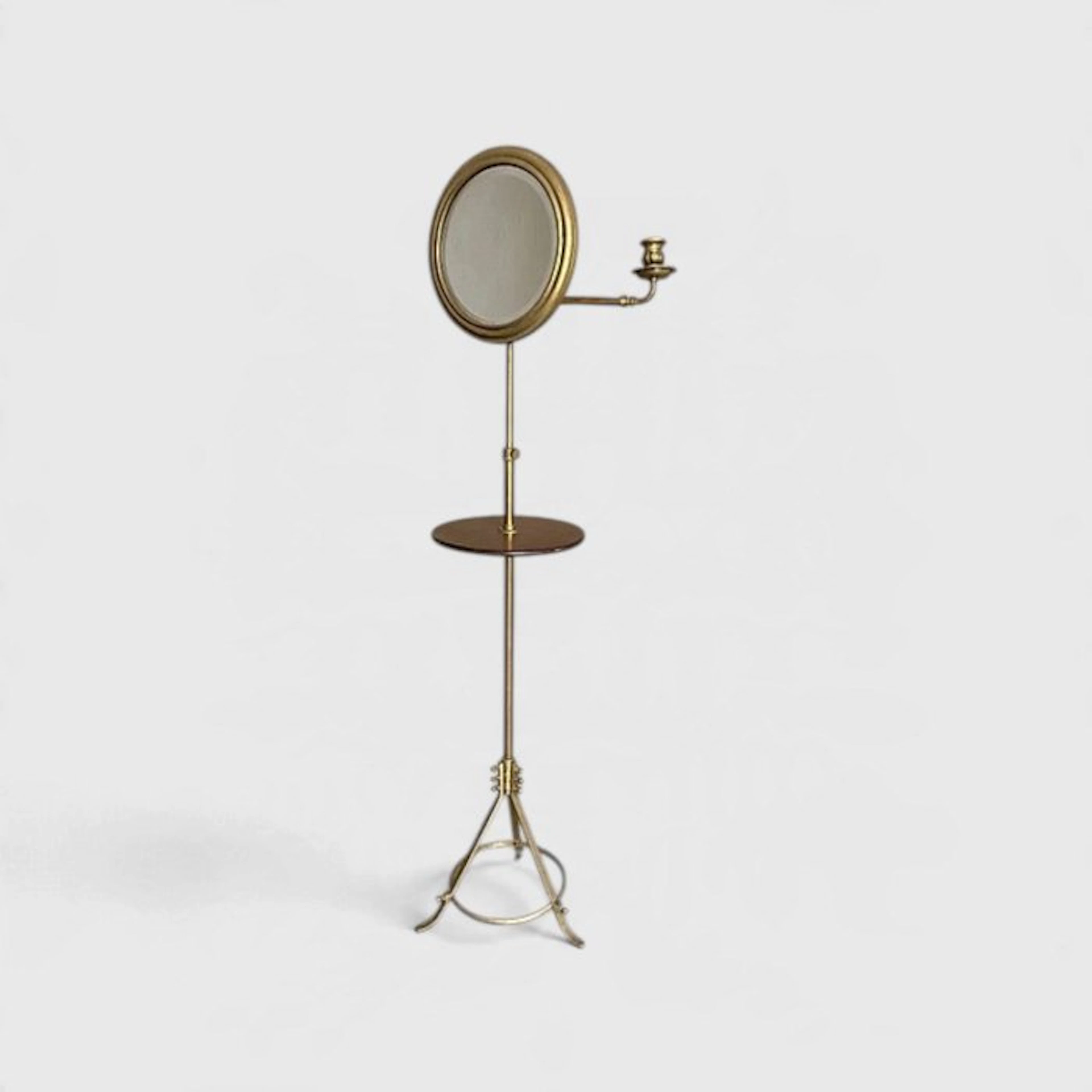 Mirror- A 20th Century French Brass and Mahogany...