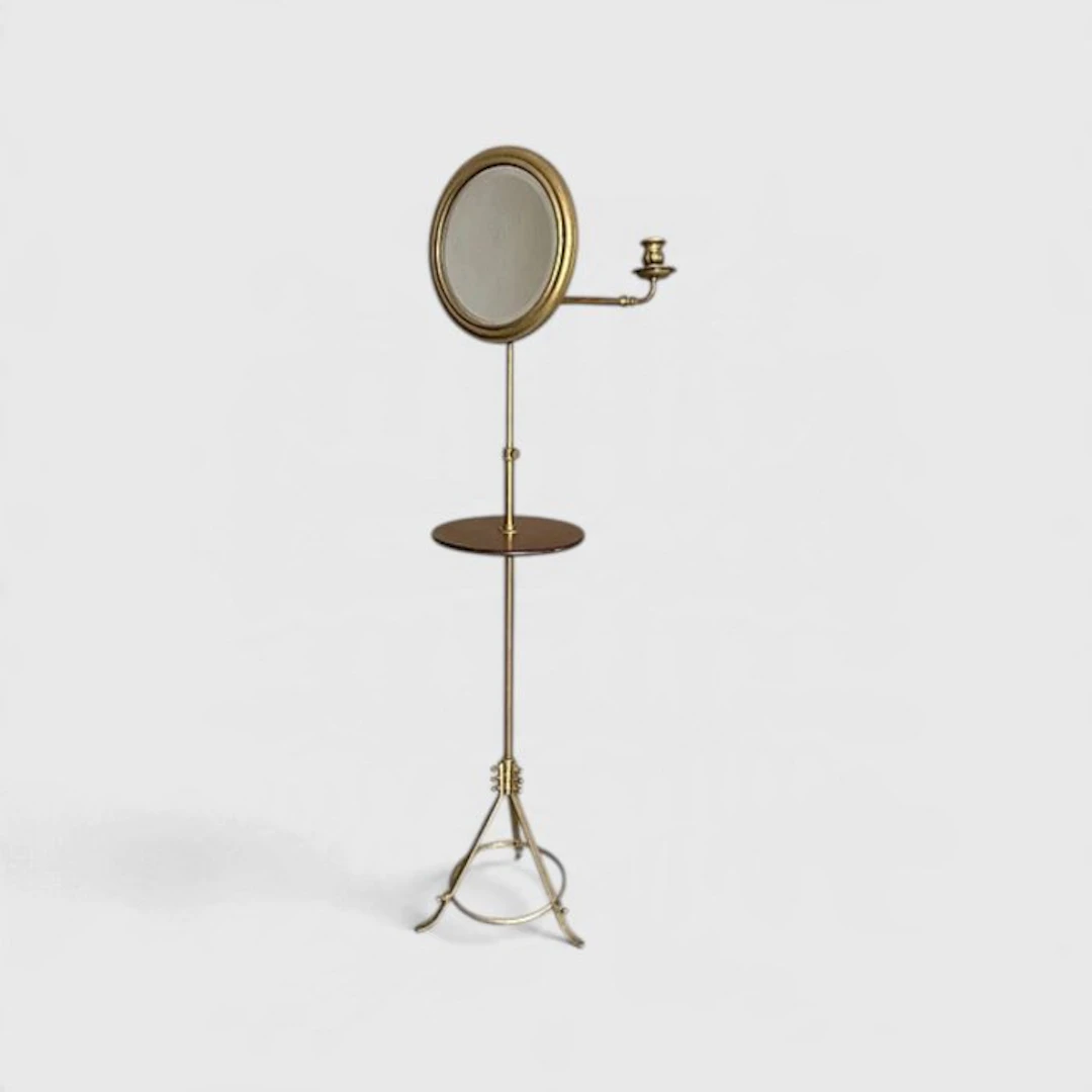 Mirror- A 20th Century French Brass and Mahogany...